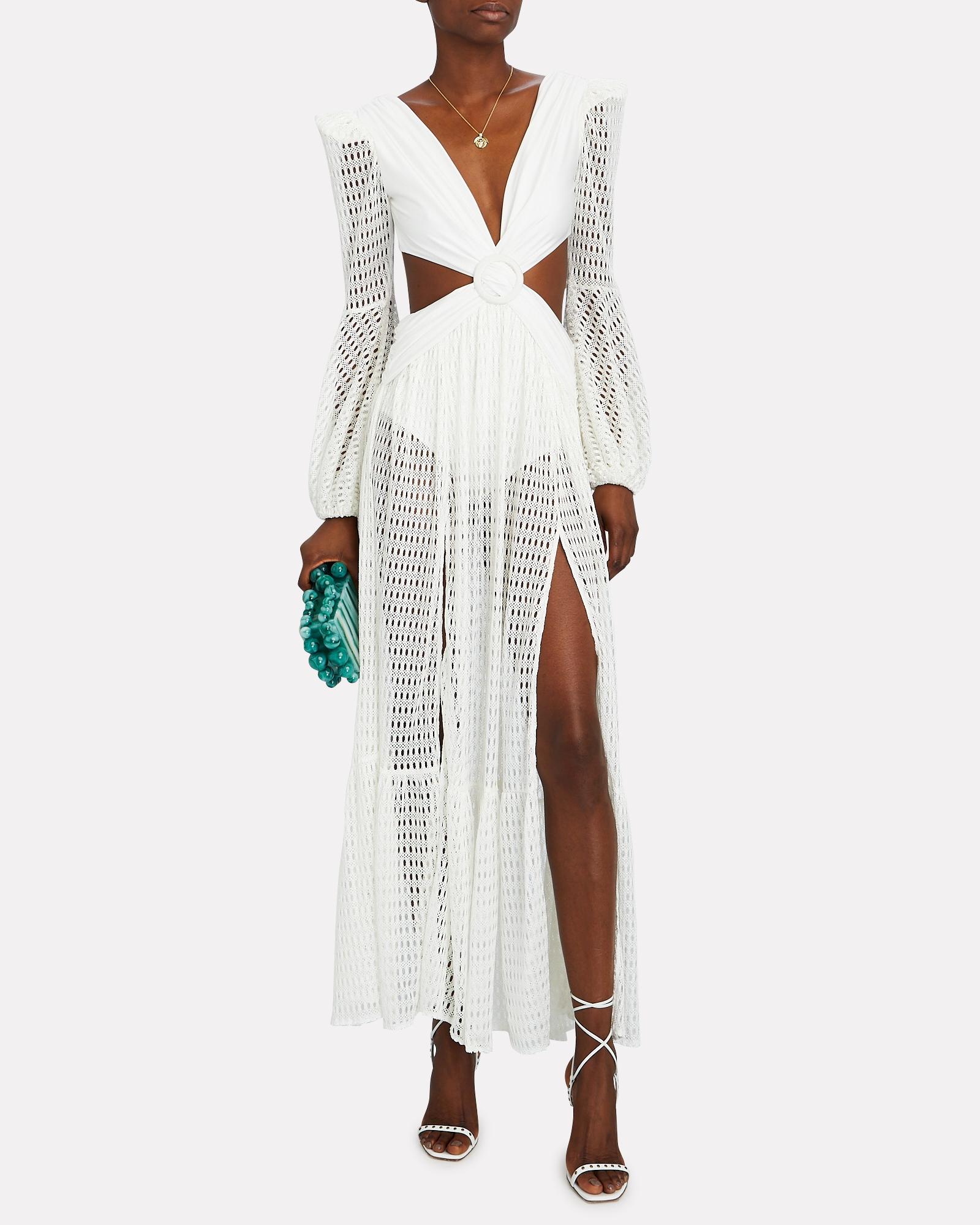 PATBO Plunge Cut-out Maxi Beach Dress in White | Lyst