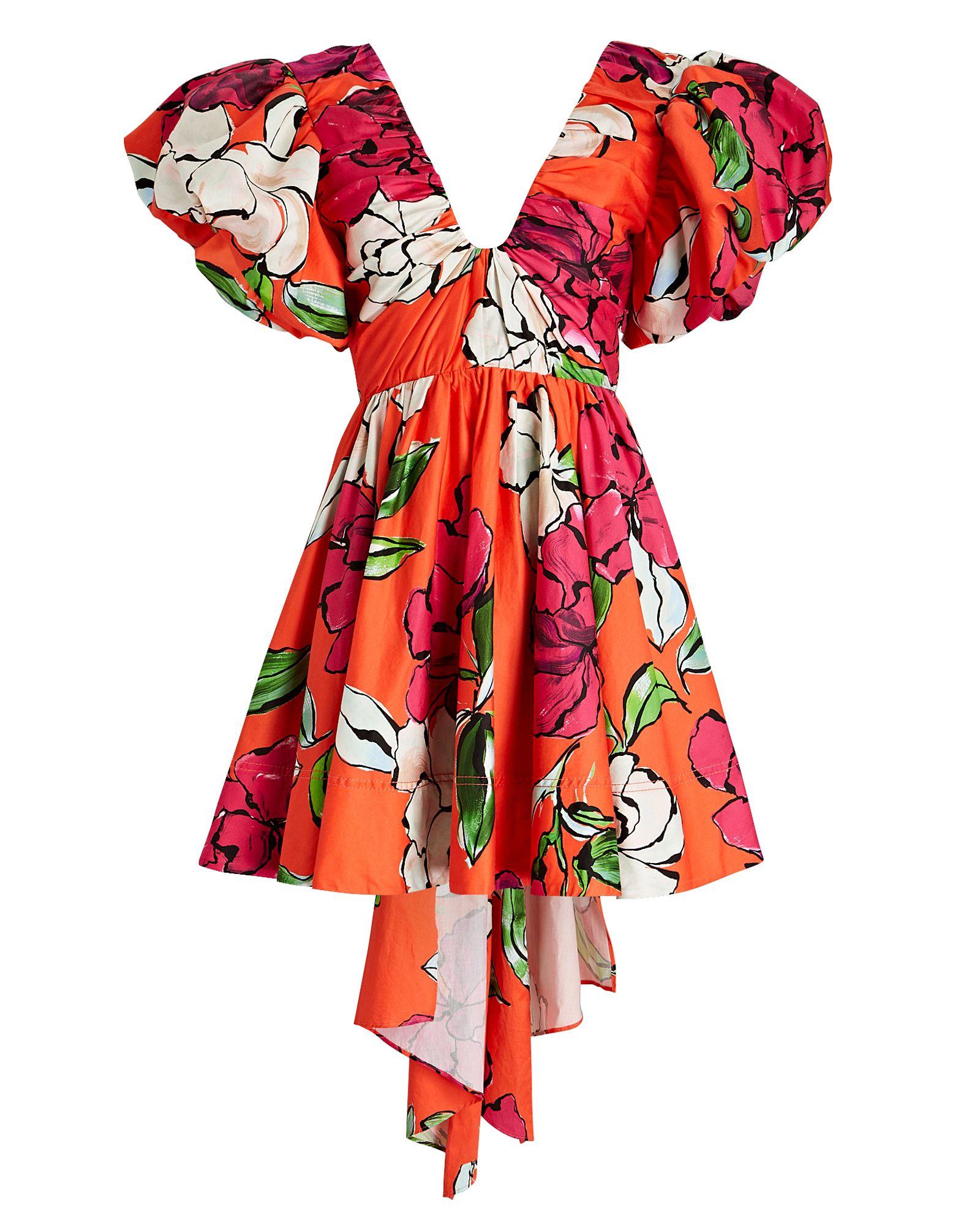 Aje. Cotton Gretta Bow-detail Poplin Mini Dress in Orange (Red) | Lyst