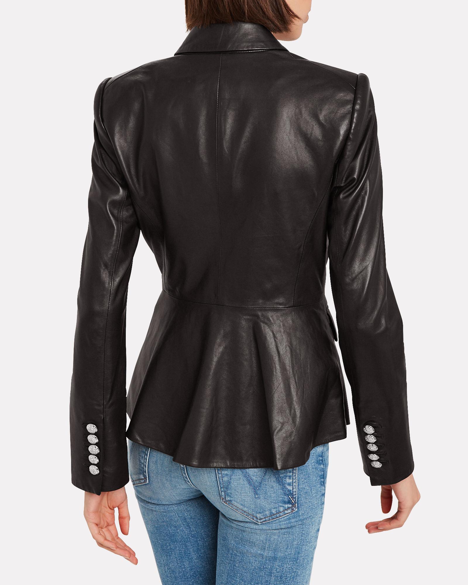 Veronica Beard Leather Dickey in Black Womens Clothing Jackets Leather jackets 