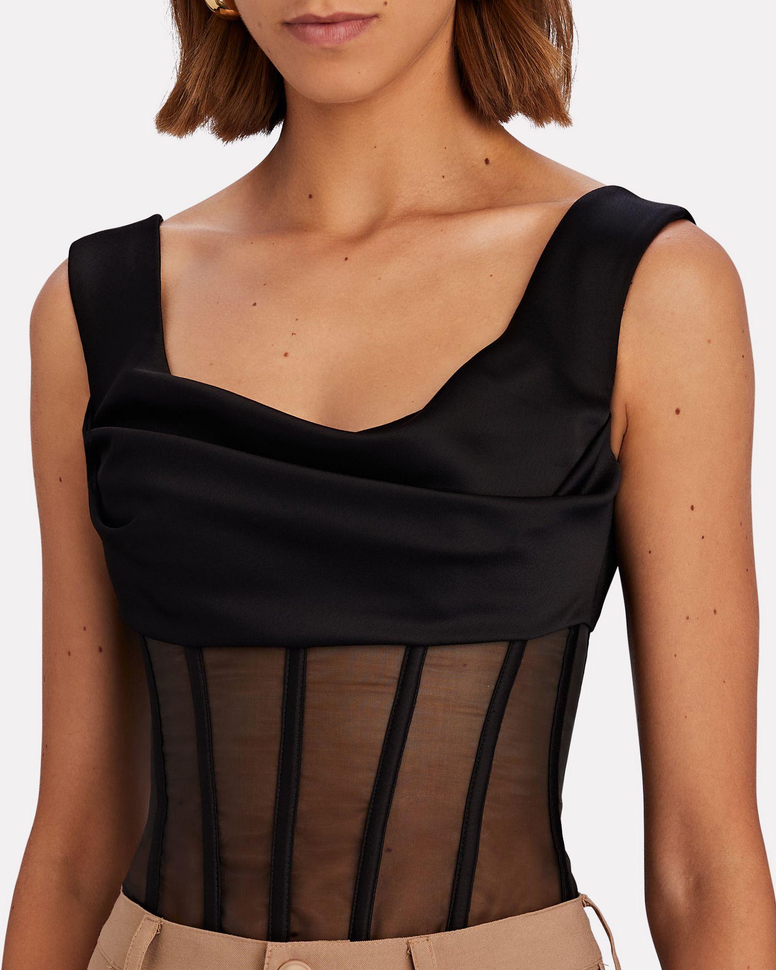 intermix ROZIE CORSETS Tulle Off-The-Shoulder Crepe Corset Top, INTERMIX®