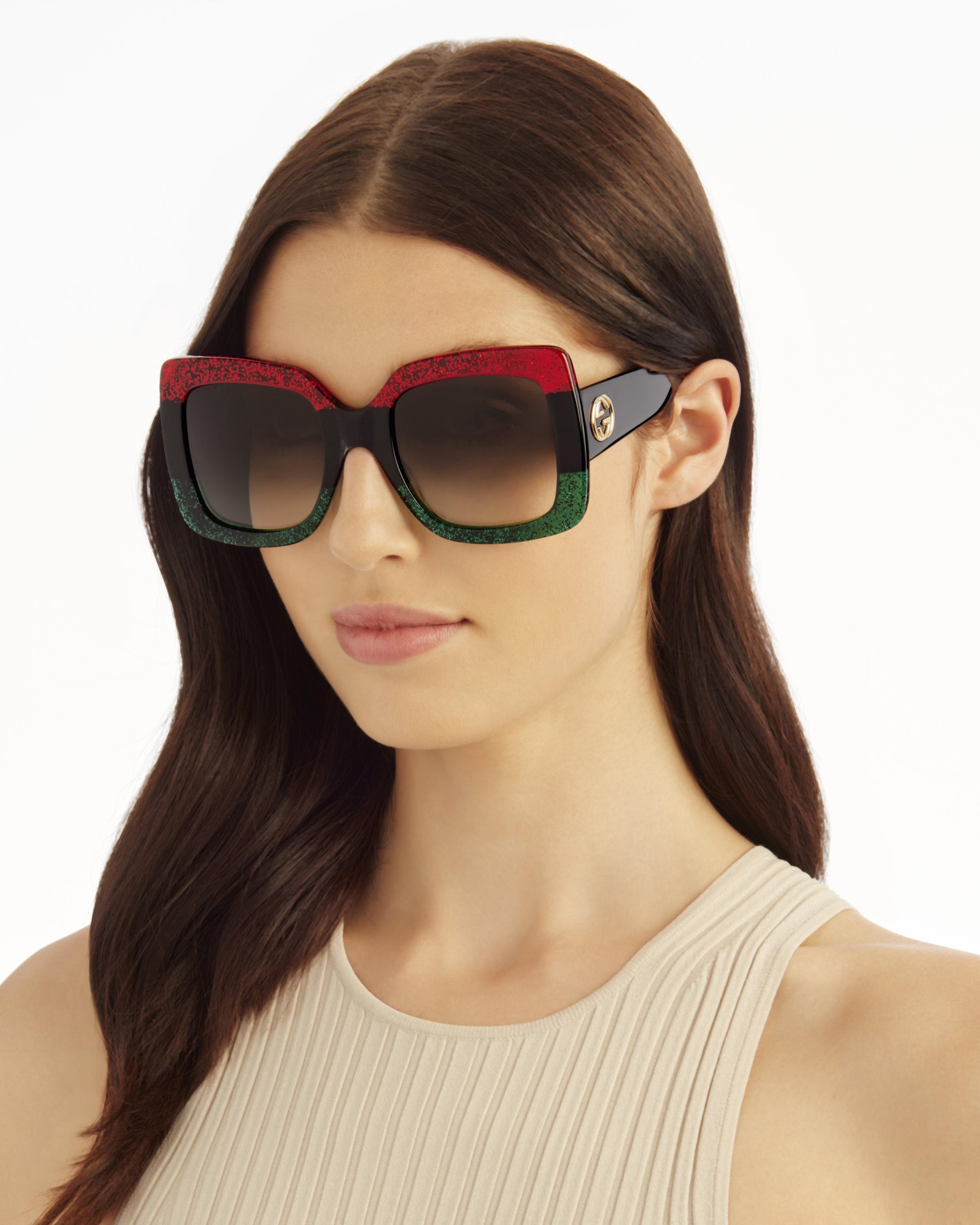 gucci oversized glitter sunglasses