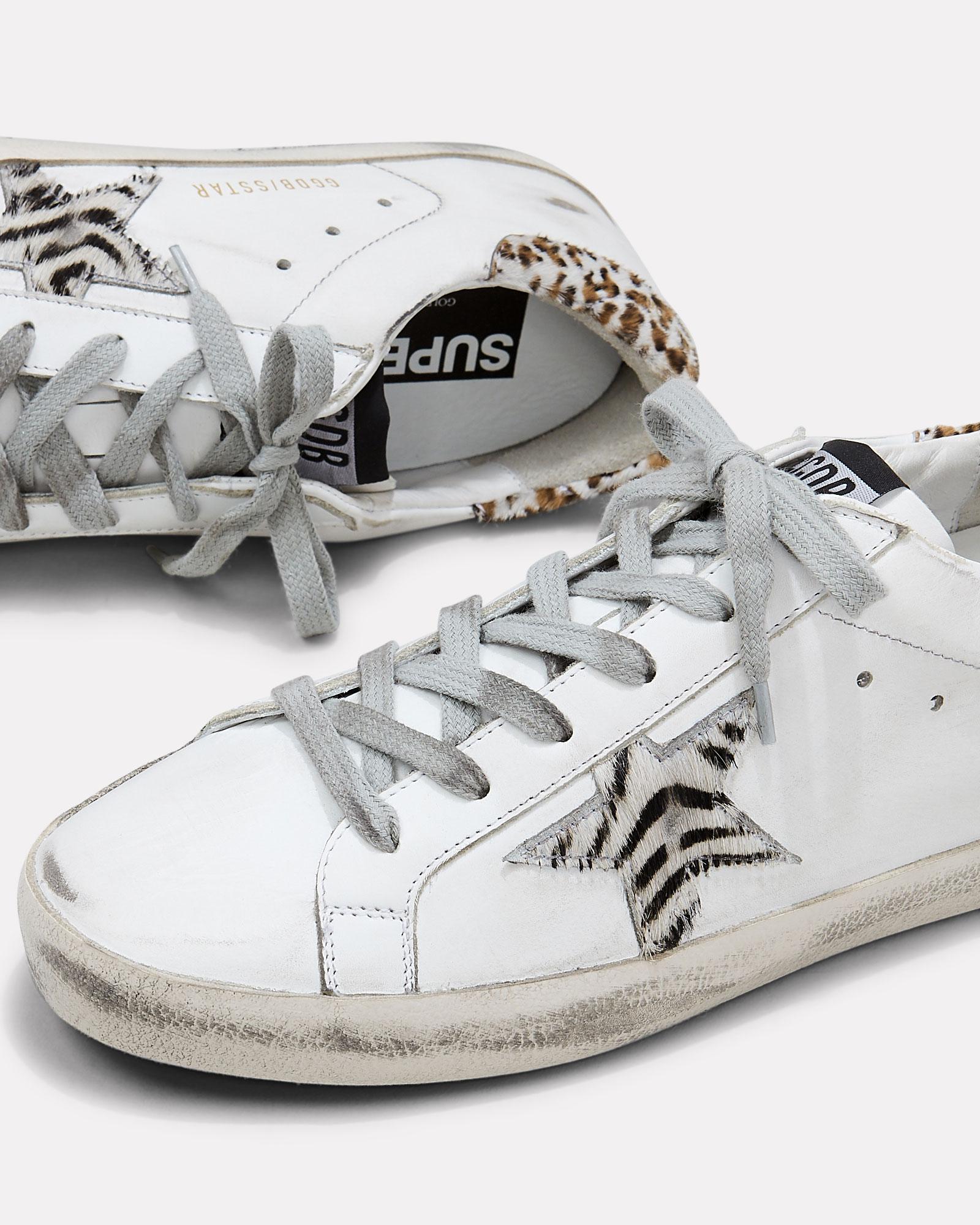Golden Goose Goose Superstar Zebra Star Low-top Sneakers in White 