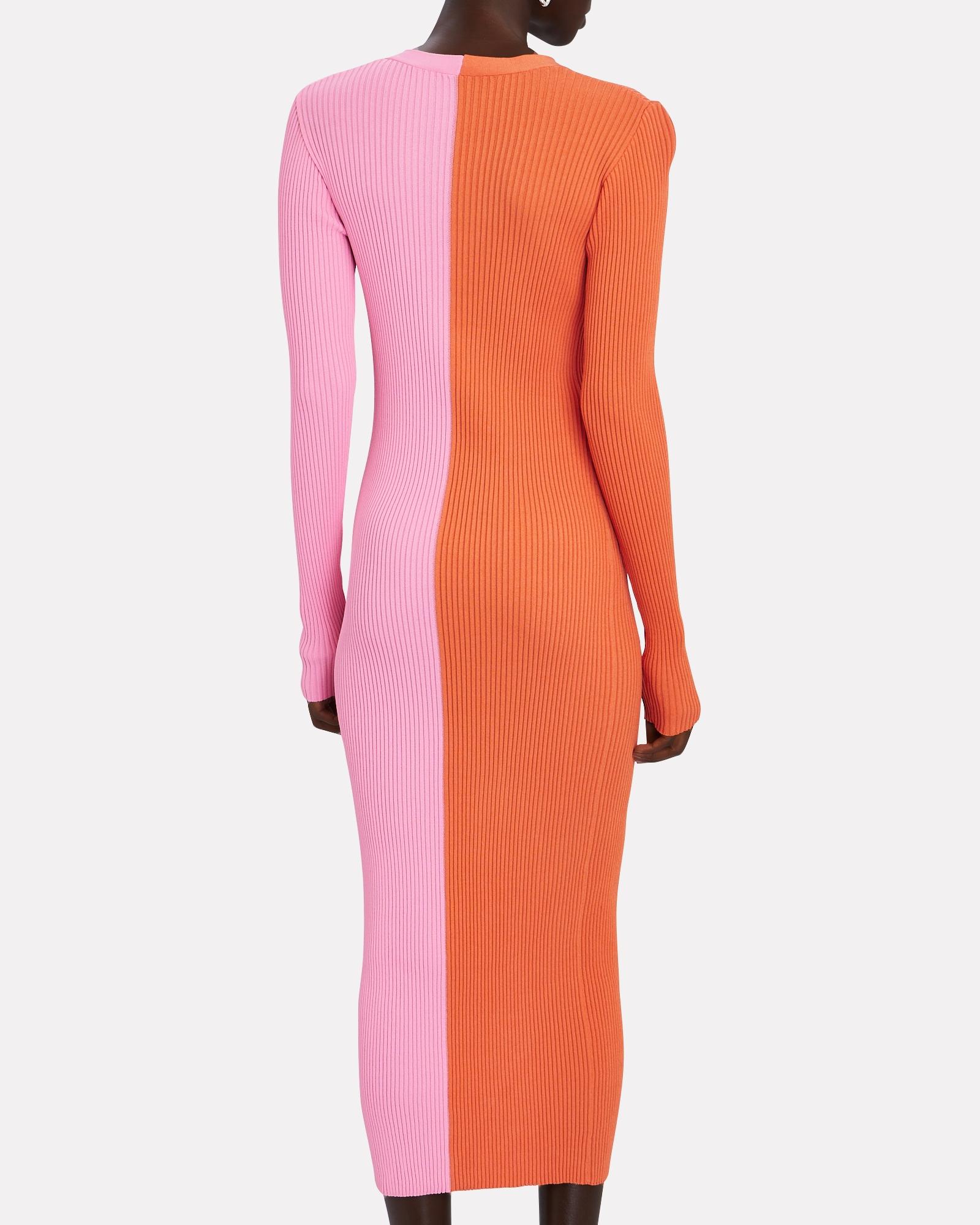 STAUD Synthetic Shoko Colorblock Sweater Dress in Orange/Pink (Pink) - Lyst