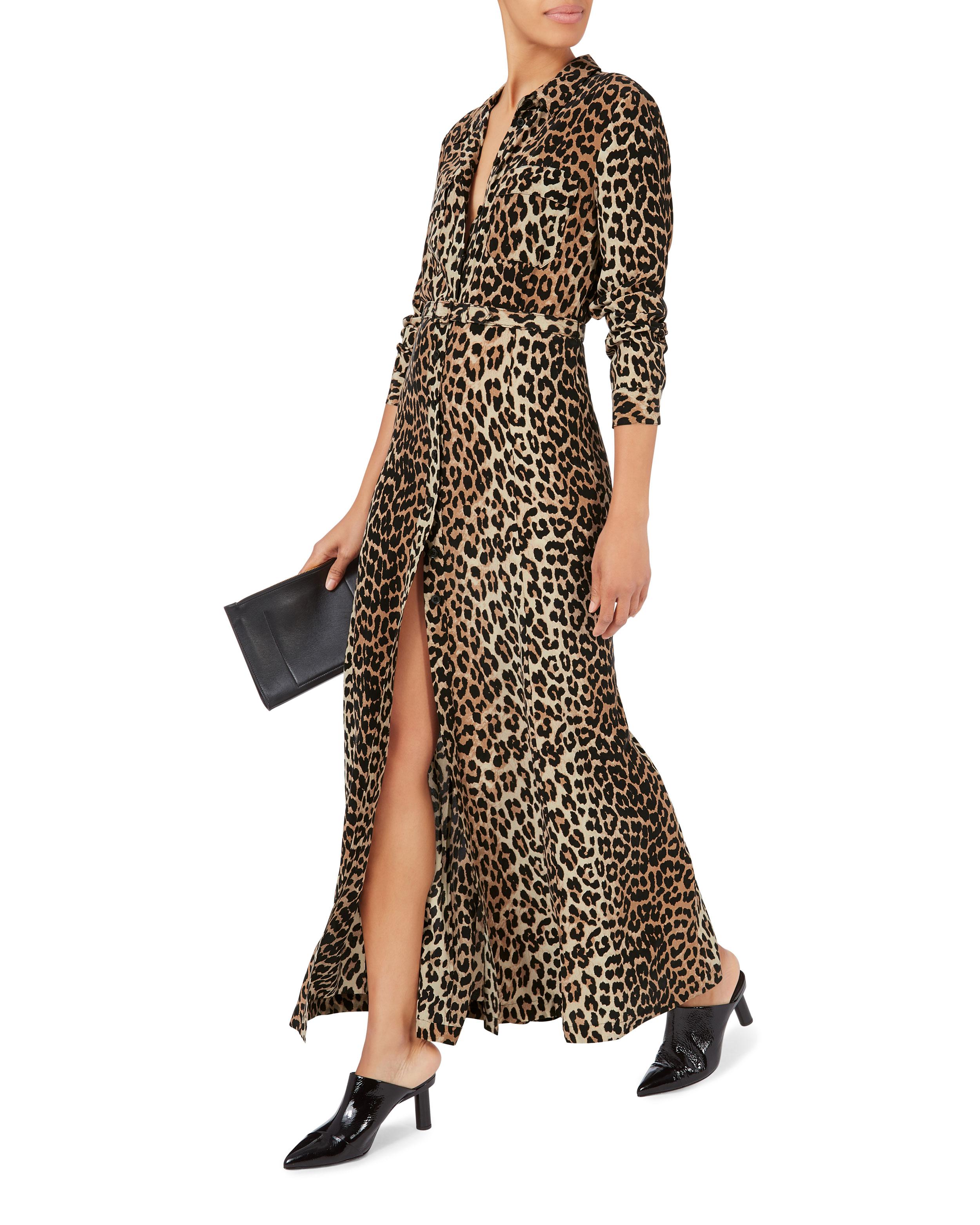 ganni dress leopard print wholesale f92b6 002de