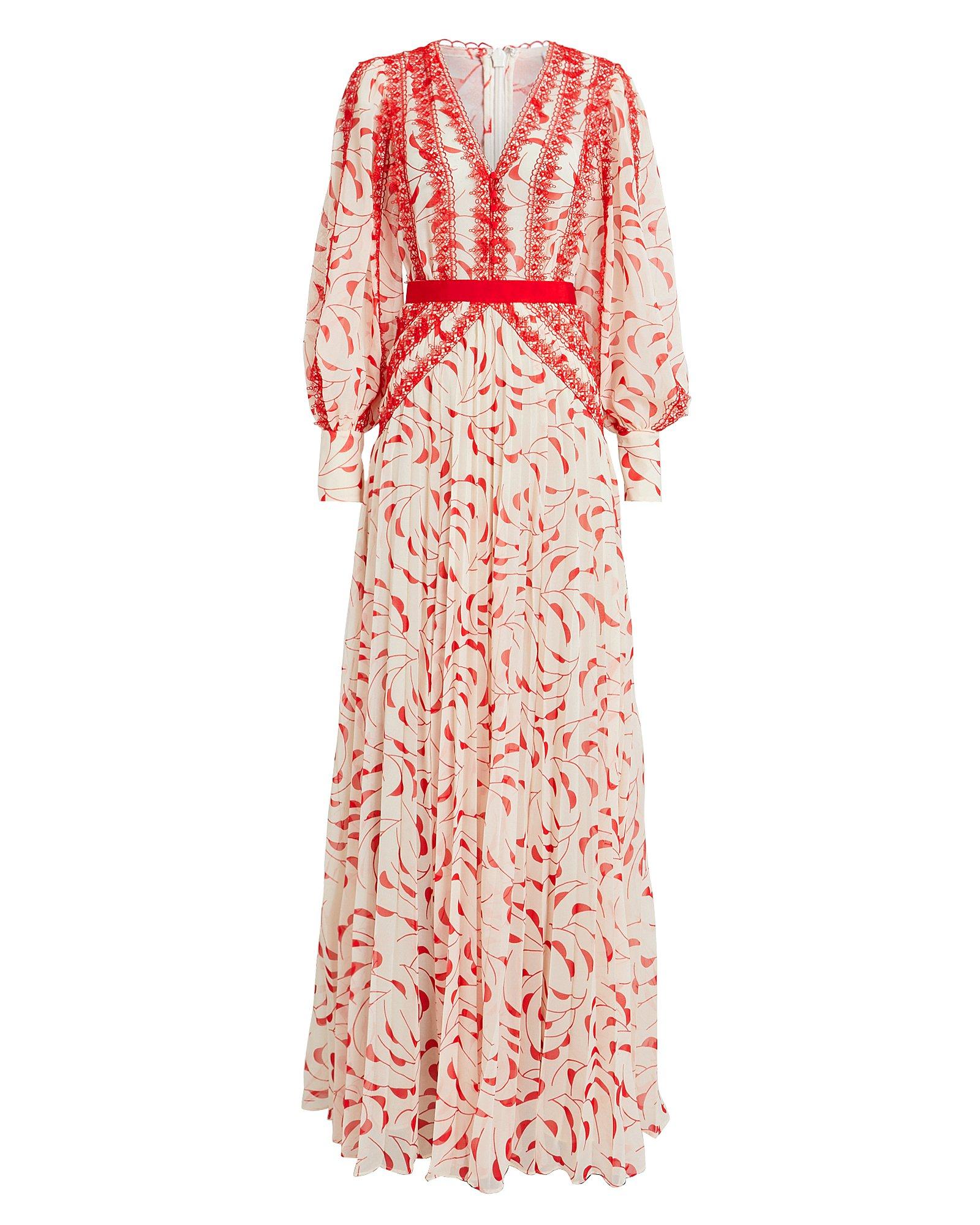 self portrait red embroidered maxi dress