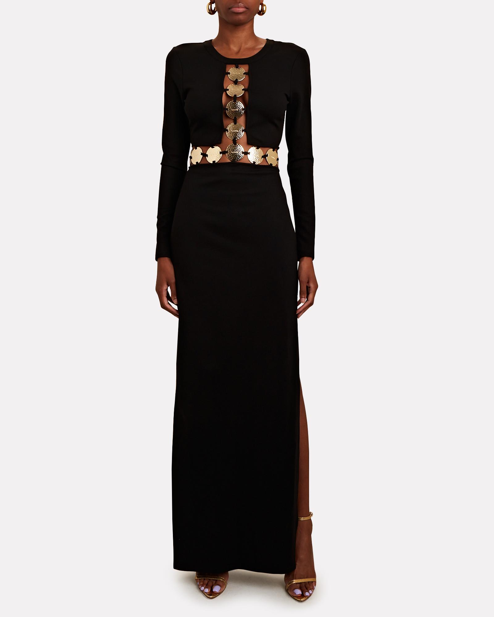 STAUD Delphine Embellished Cut-out Maxi Dress in Black Lyst