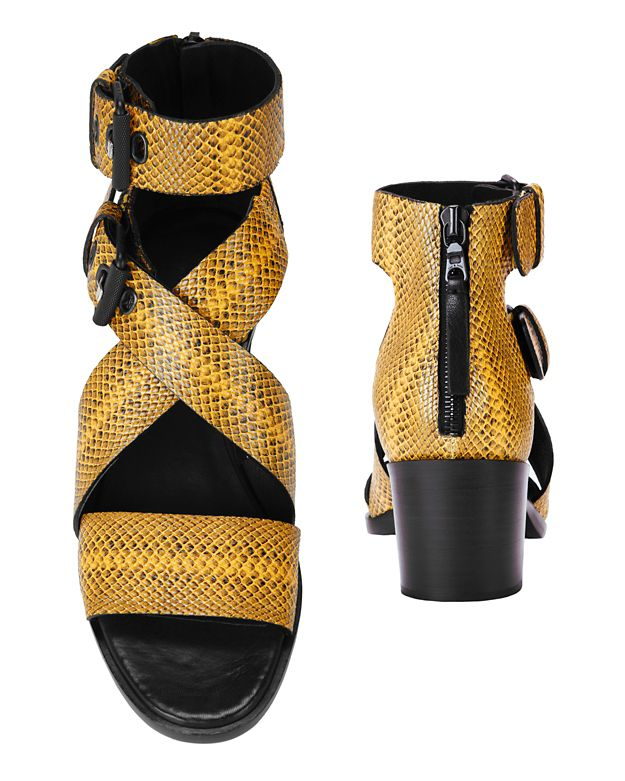 leather stacked heel sandals