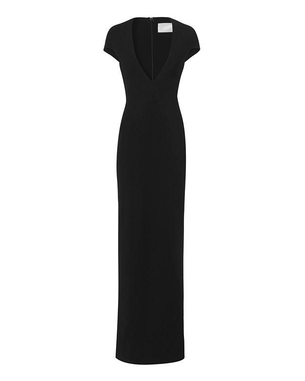 Solace London Mason Deep V Gown in Black | Lyst