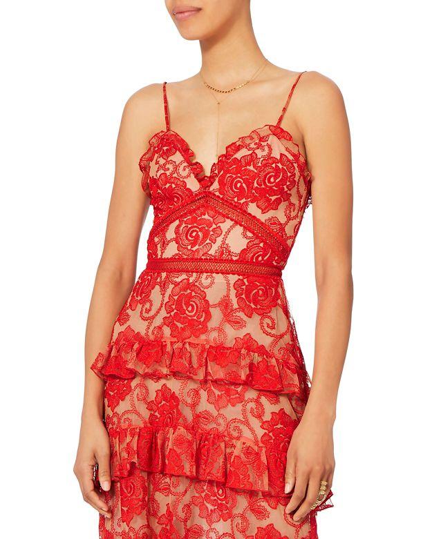nicholas the label rosie lace tiered gown