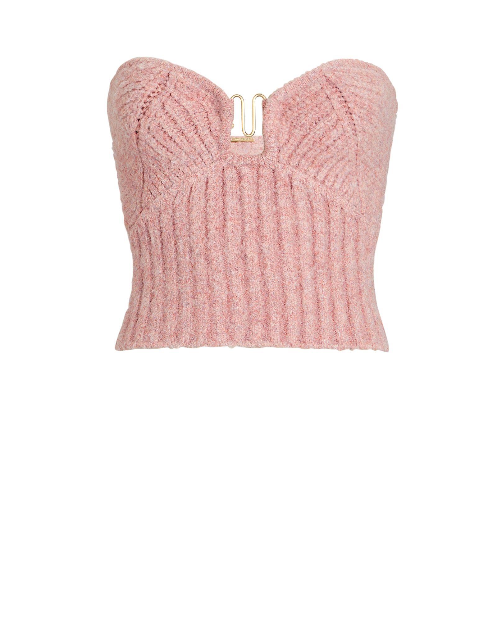 Cult Gaia Ellison Rib Knit Crop Top In Pink Lyst 9748