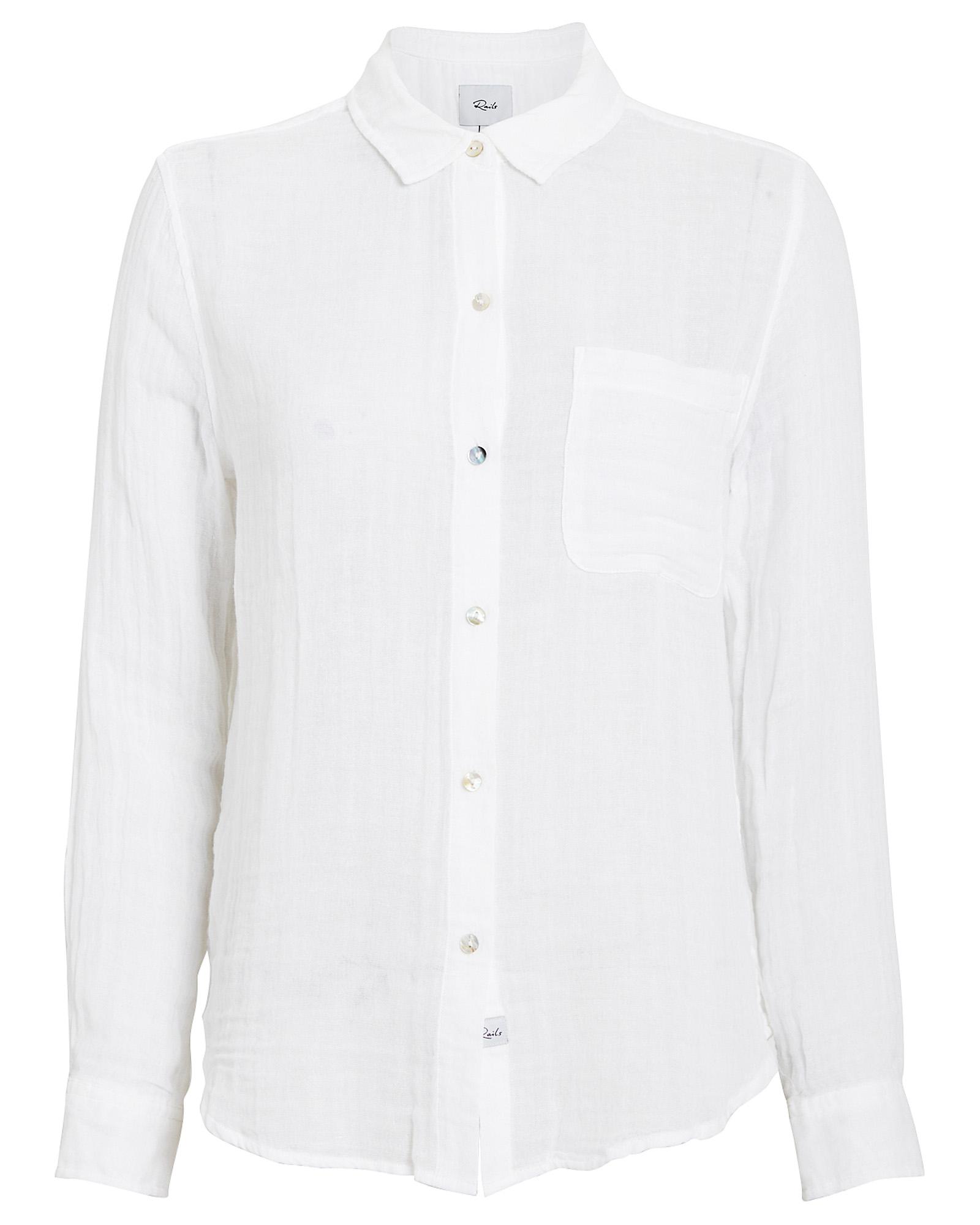 Rails Hadley Cotton Gauze Button-down Shirt in White | Lyst