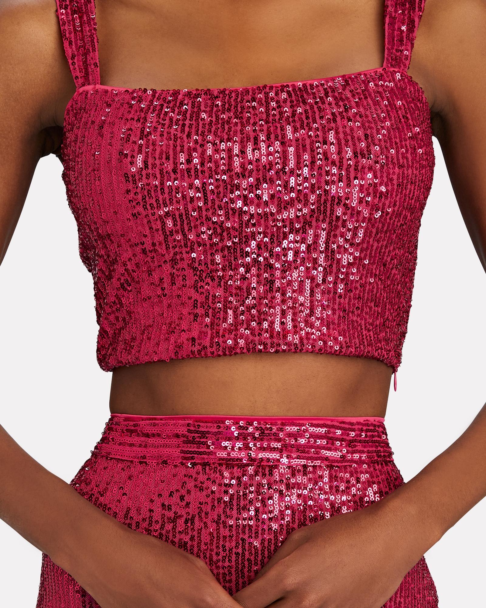 Pink sequin two shop piece