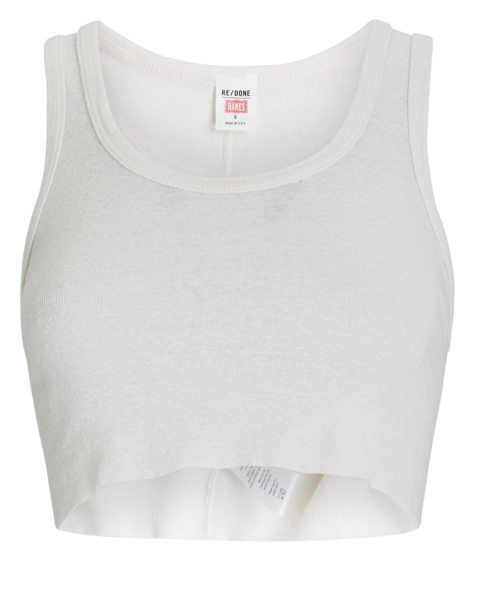 RE/DONE 60s Cropped Tank Top in White