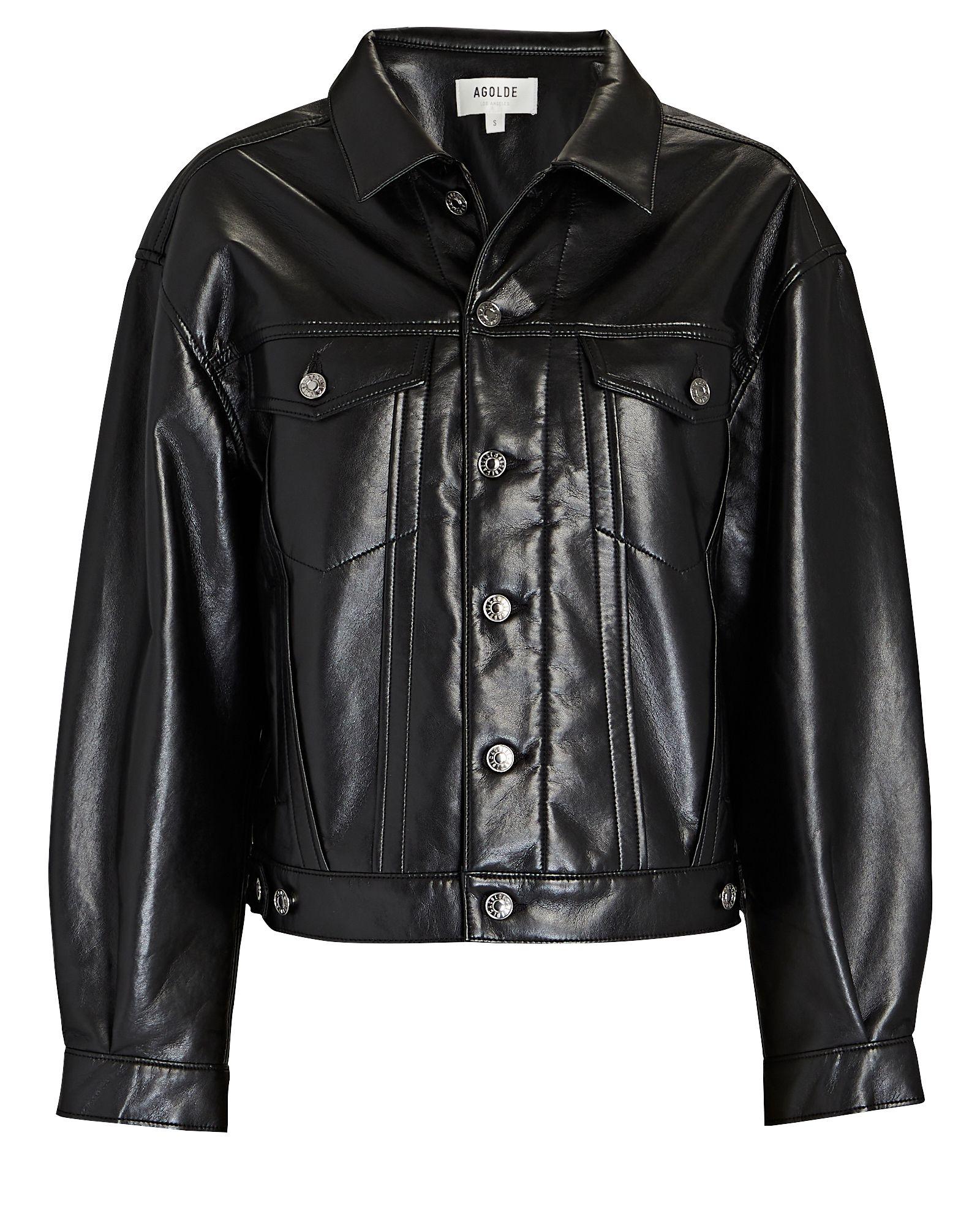 Agolde Charli Oversized Recycled Leather Jacket in Black | Lyst