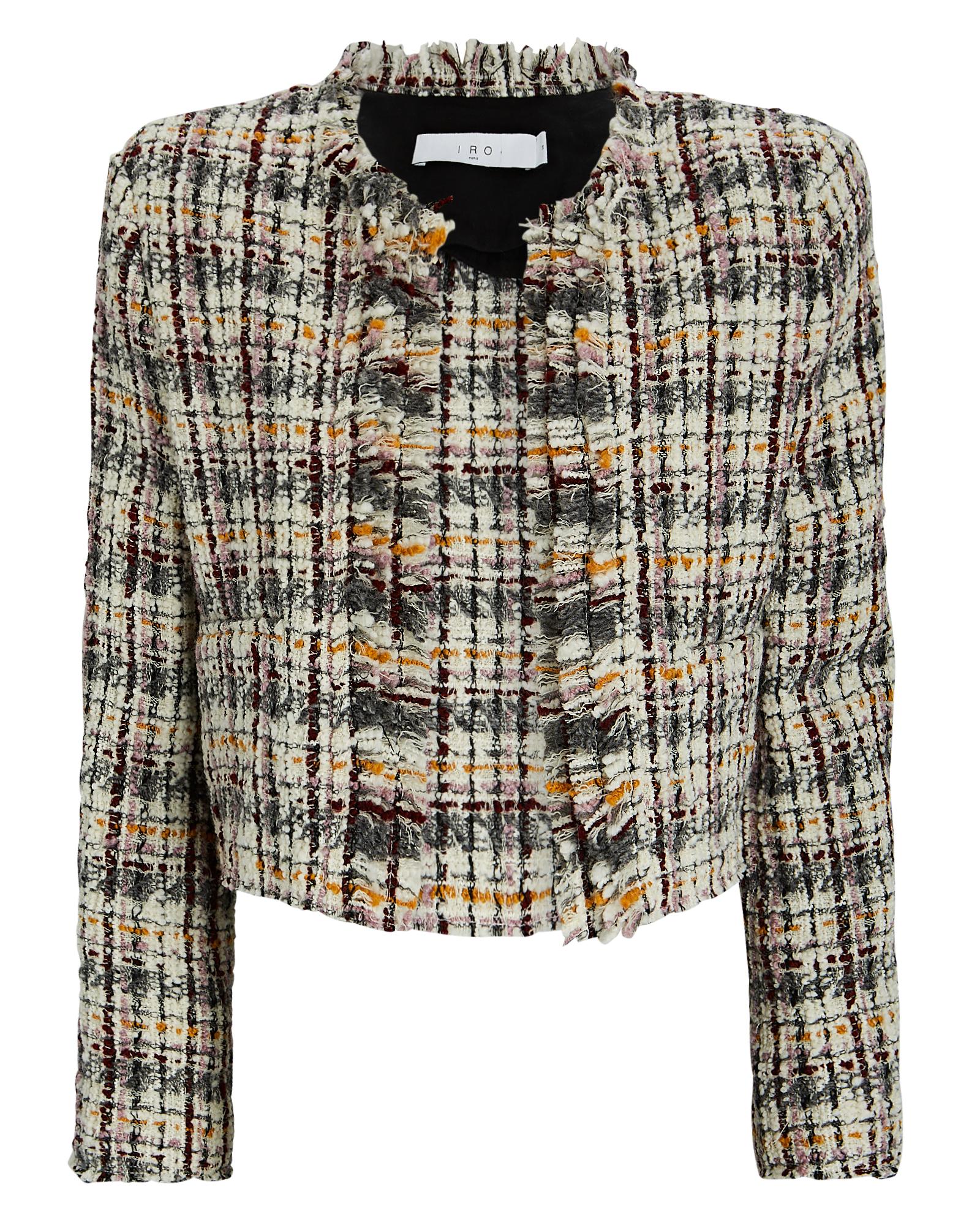 Alessandra Rich Checked Metallic-weave Bouclé Tweed Jacket In Black