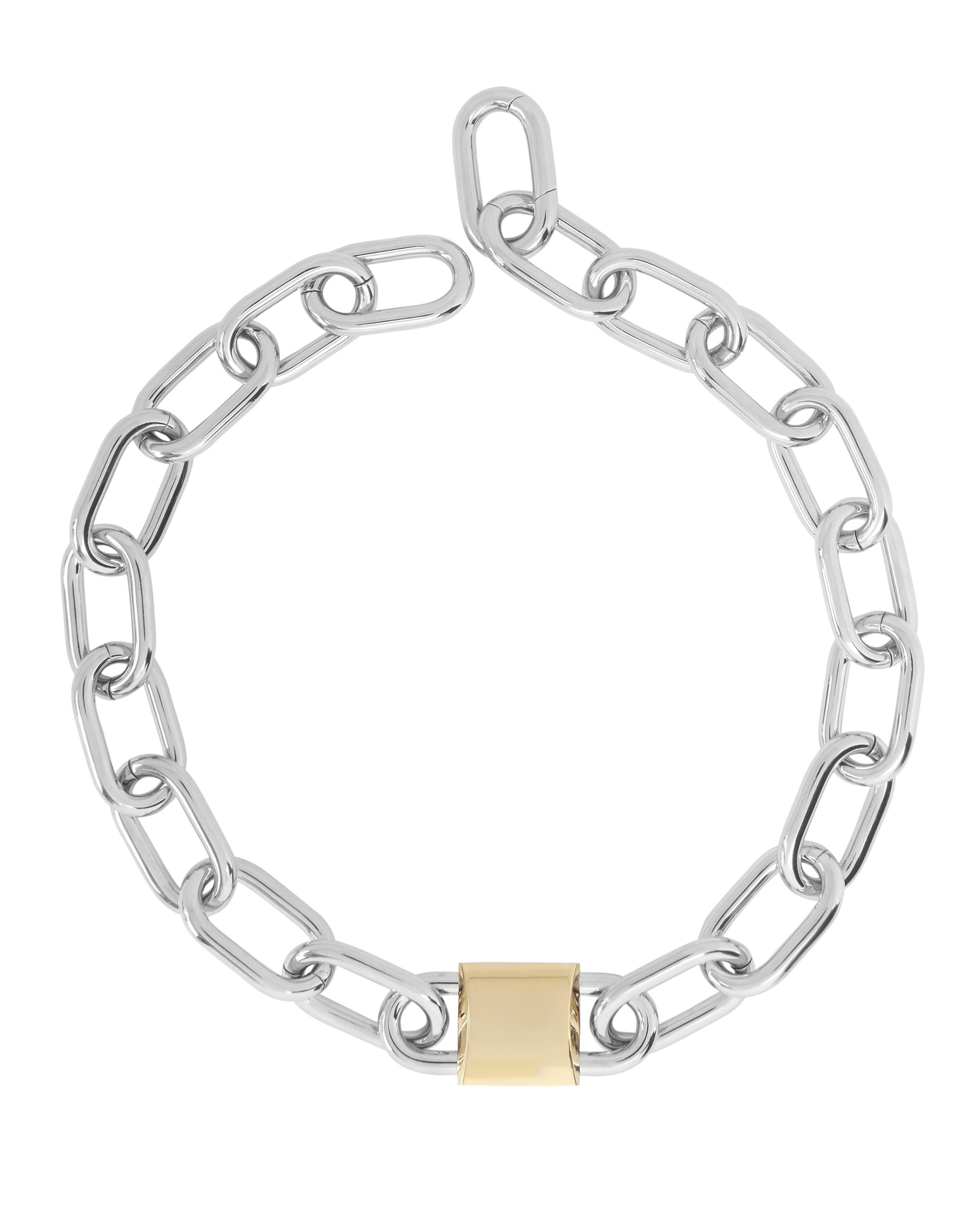 Alexander Wang Double Lock Link Chain Necklace in Metallic | Lyst