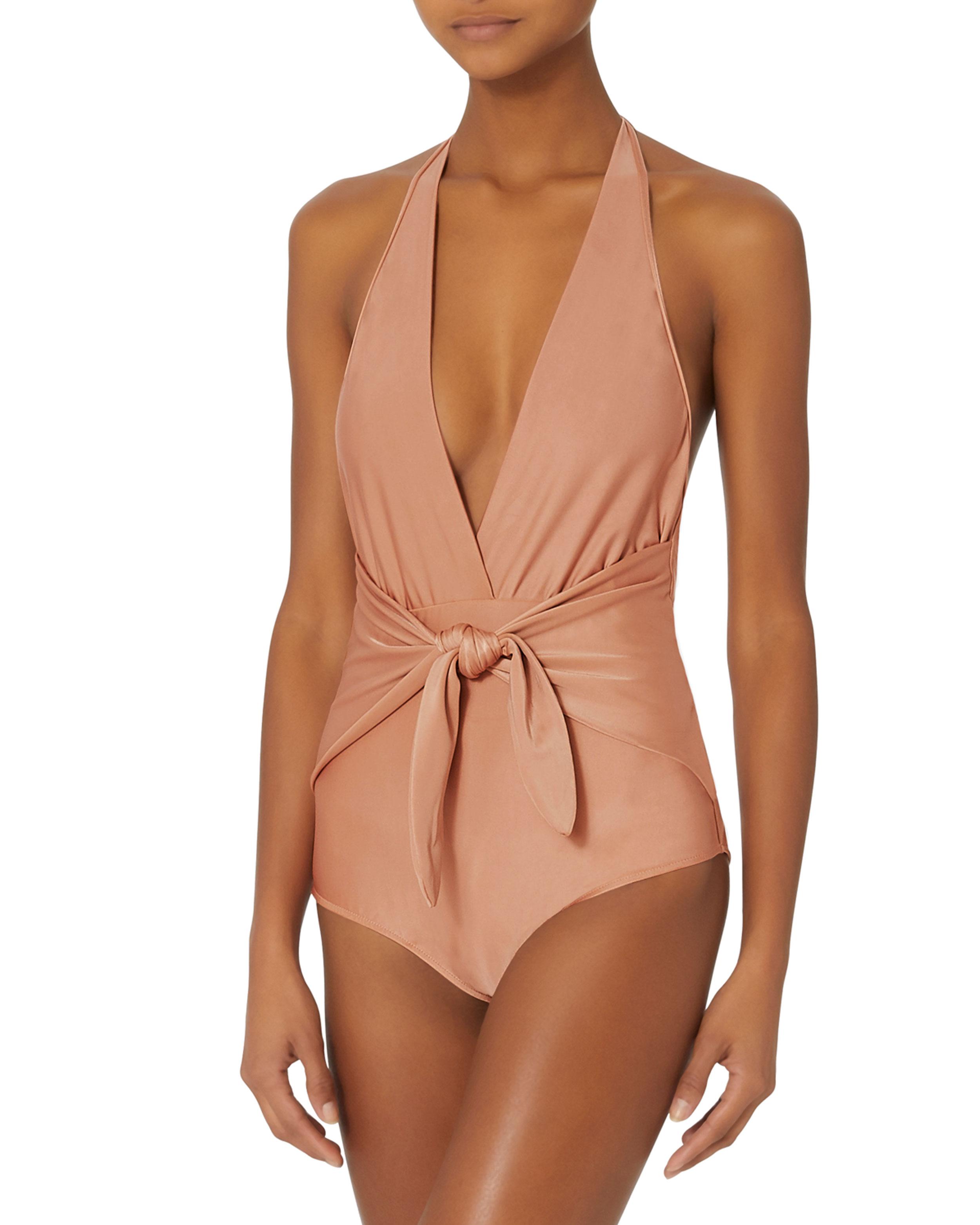 one piece swimsuit with tie waist