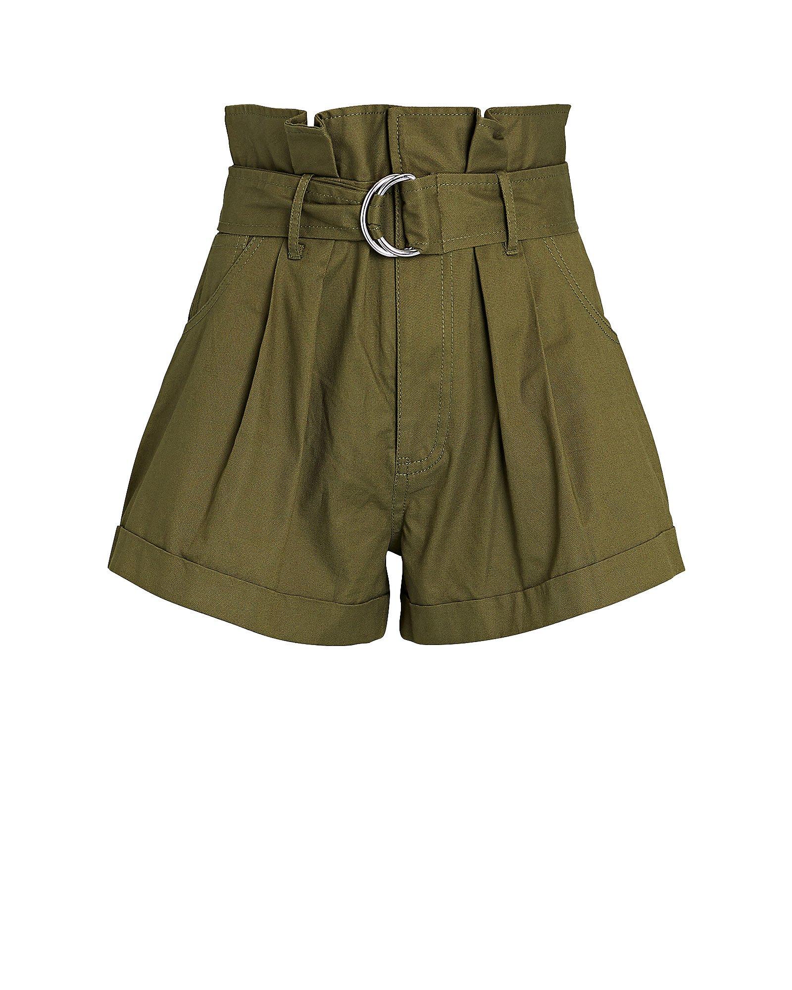 Marissa Webb Cotton Dixon Twill Paperbag Shorts in Olive/Army (Green ...
