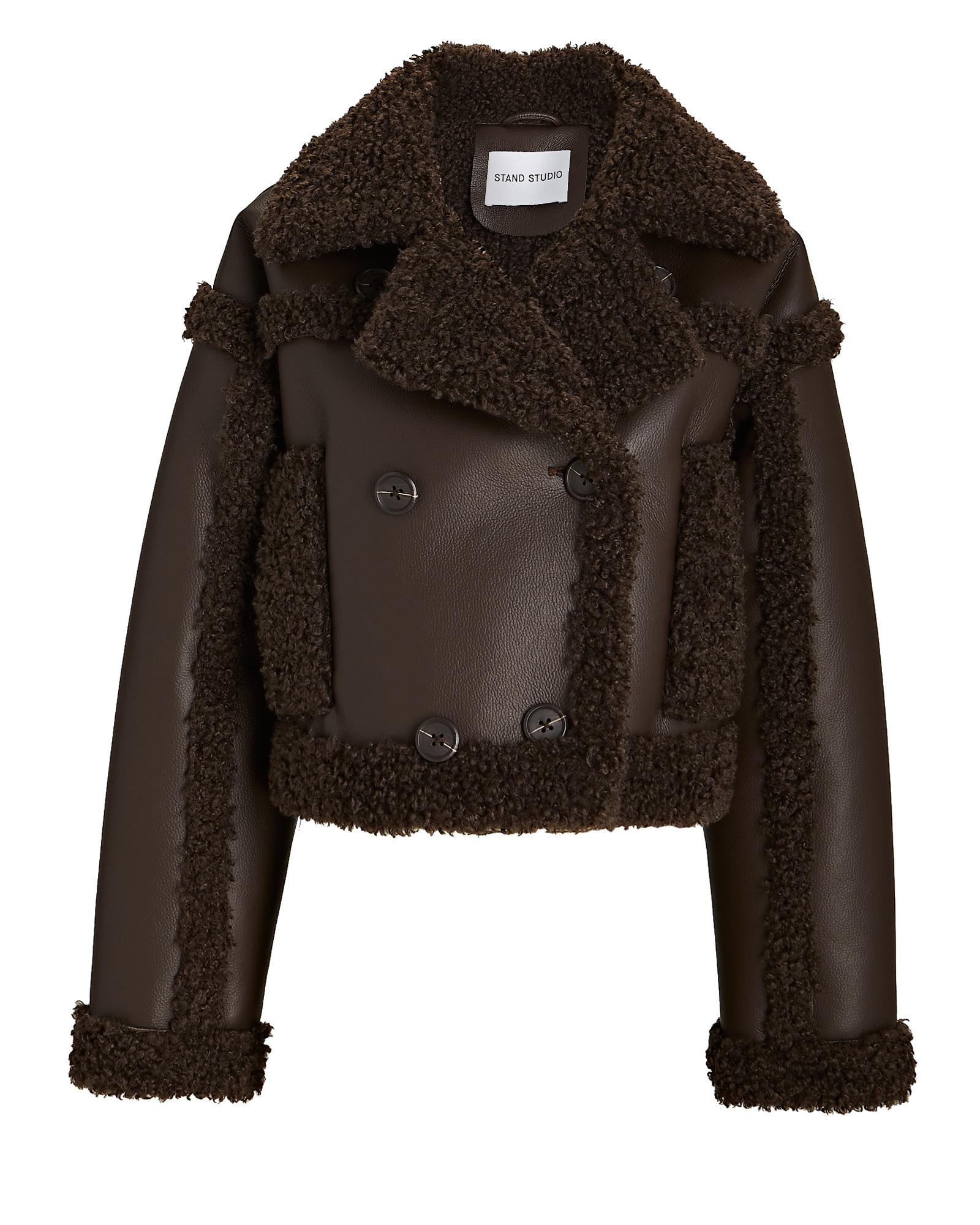 Stand Studio Stand Kristy Faux Shearling Jacket in Brown | Lyst