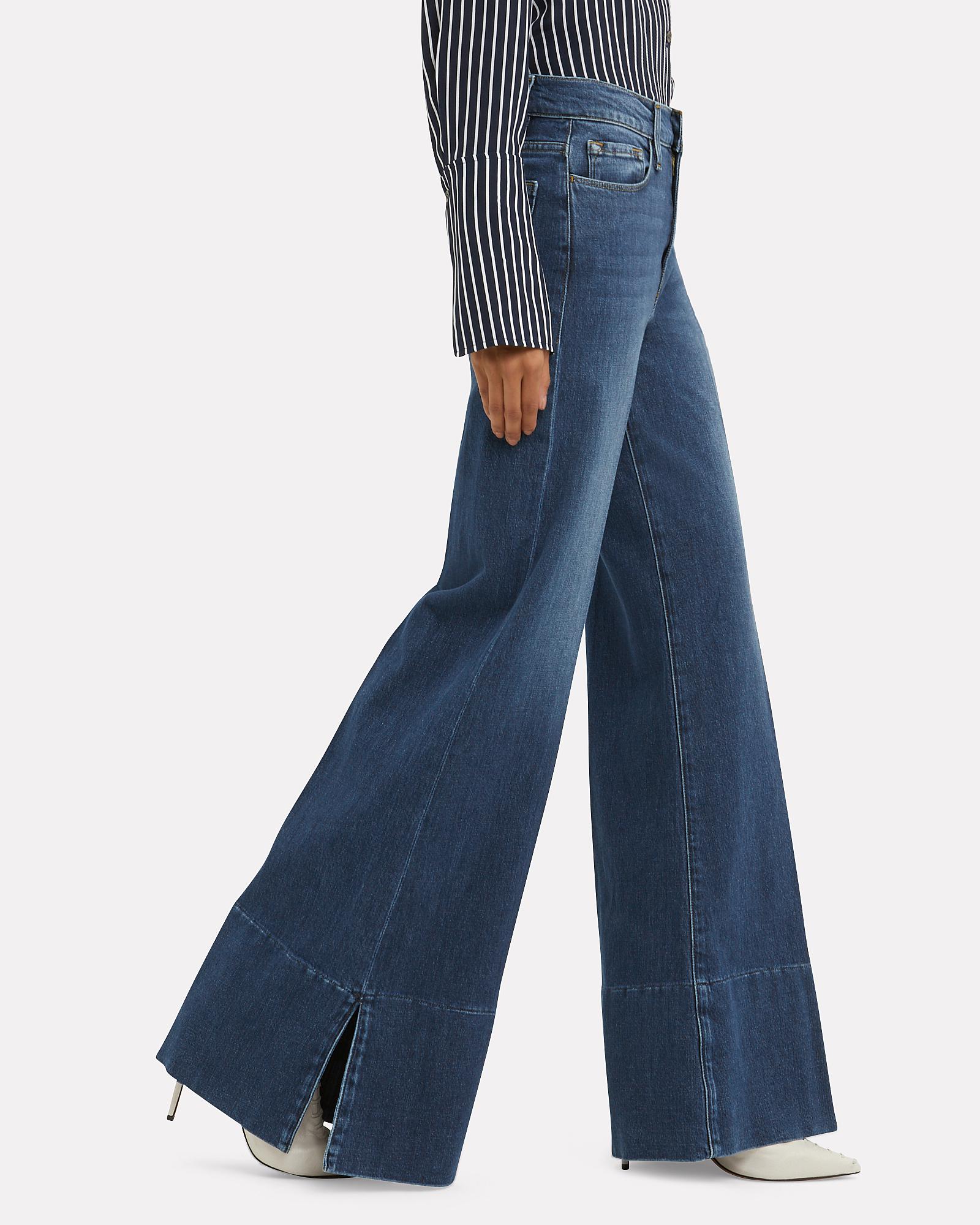 FRAME Denim Palazzo Side Slit Hem Jeans 