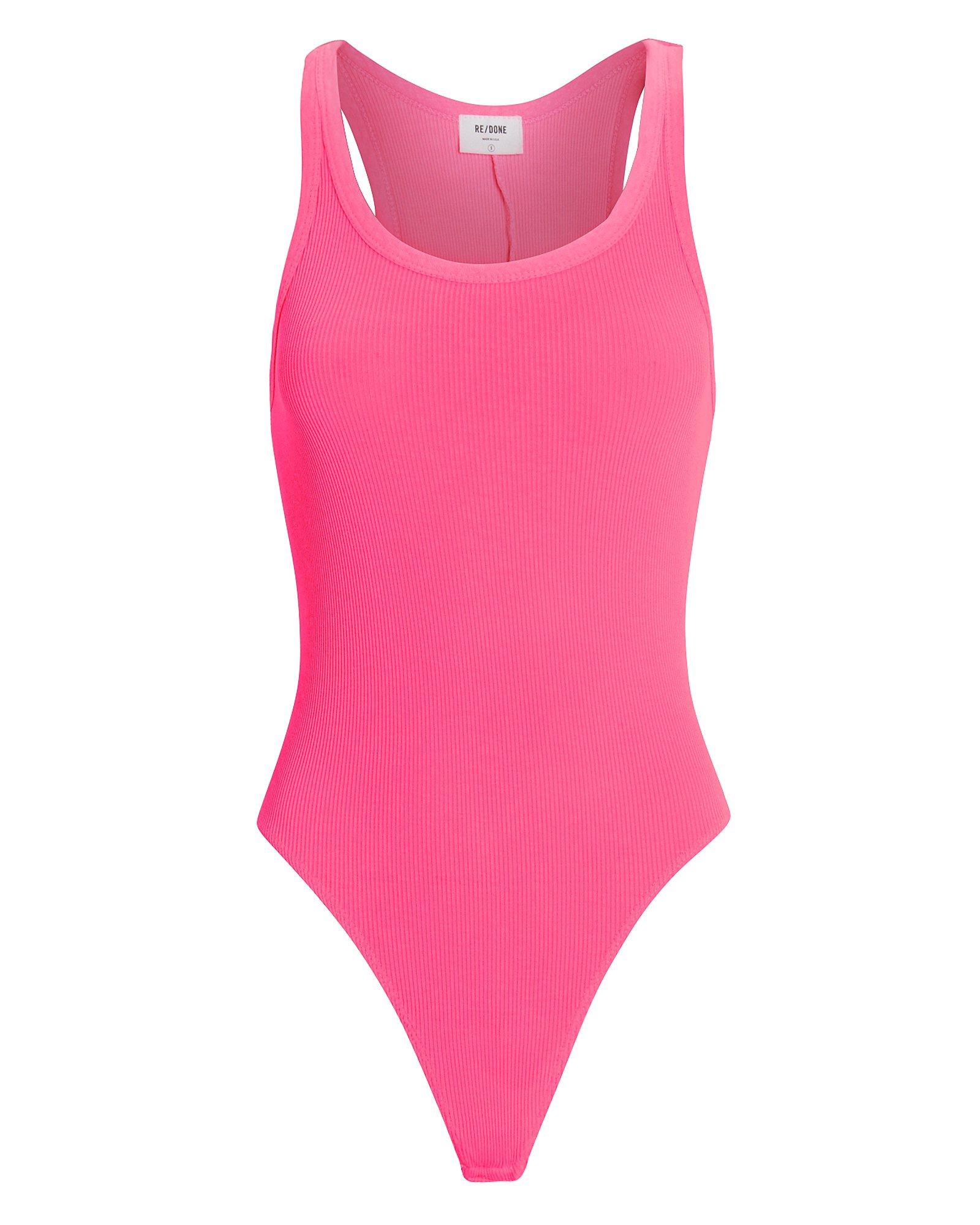 RE/DONE Ribbed Tank Top Bodysuit in Pink | Lyst