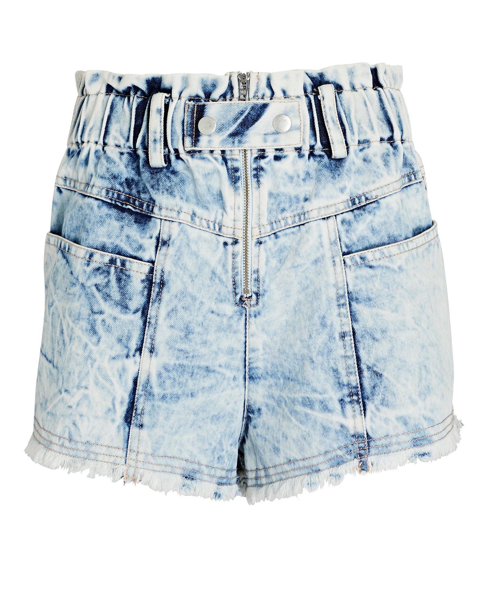 Sea Birdie Bleached Denim Shorts in 