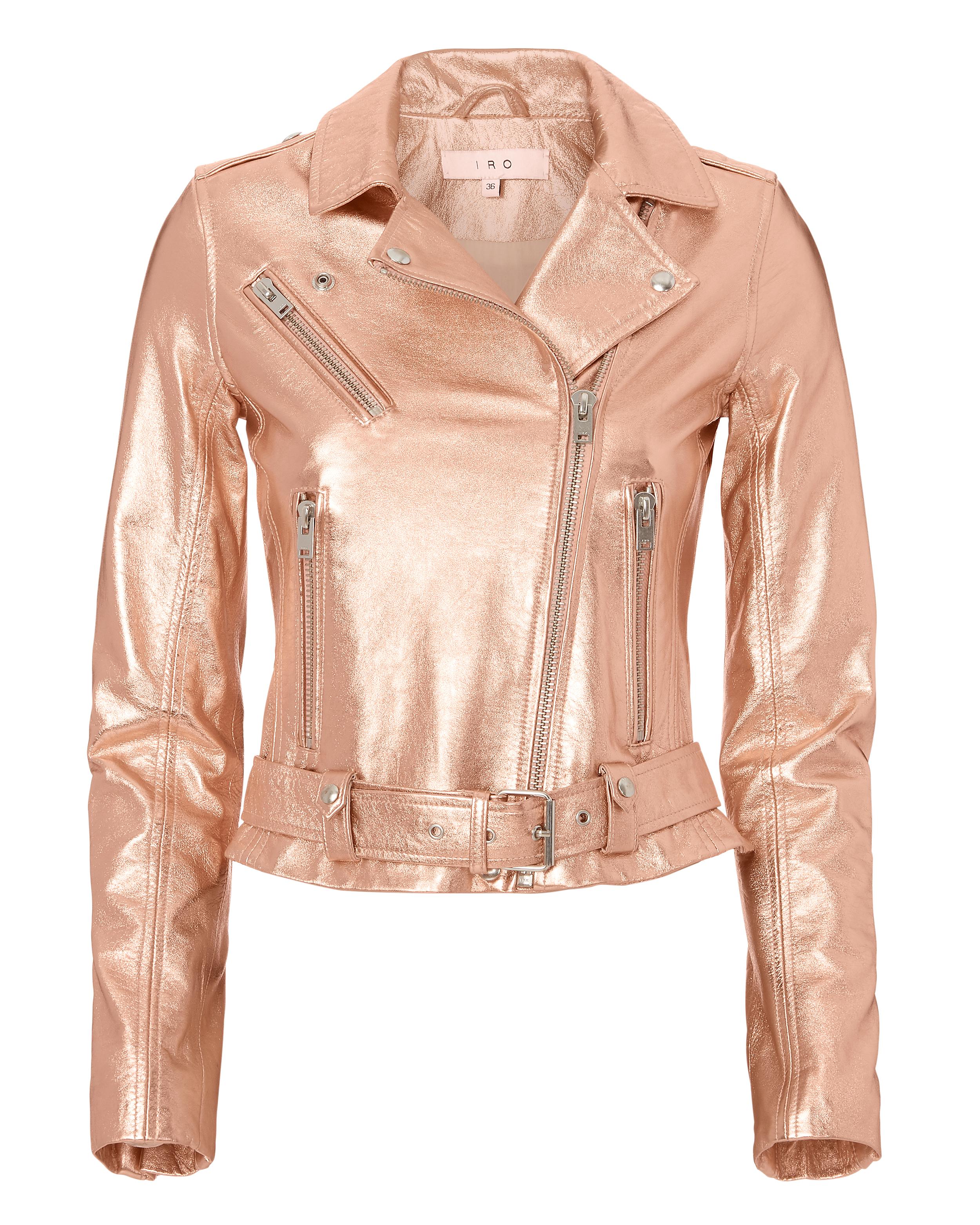 rose gold biker jacket
