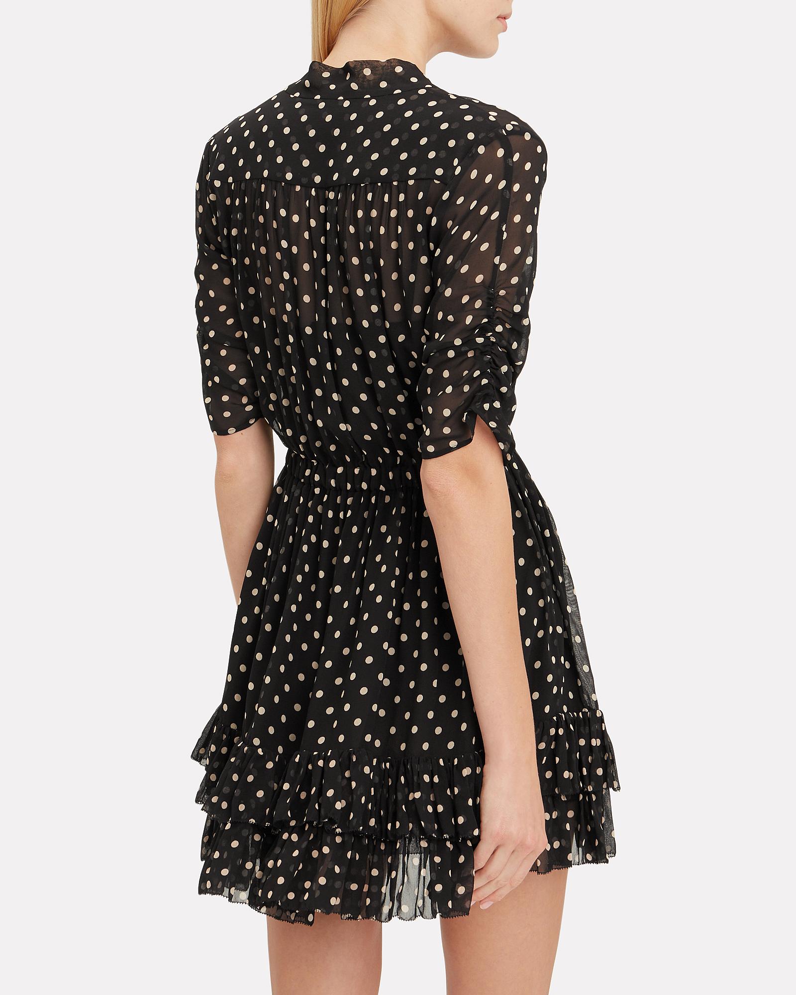 nicholas polka dot ruffle mini dress