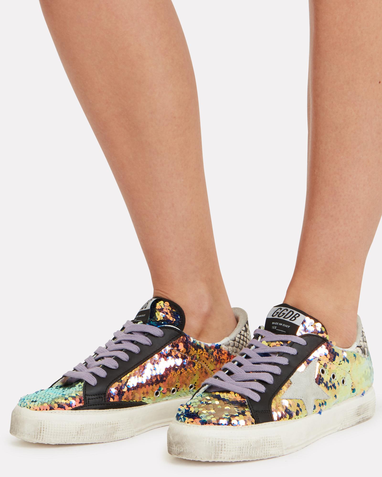 Golden Goose May Ice Star Sequin Sneakers Rainbow Sequin/white 36 - Lyst