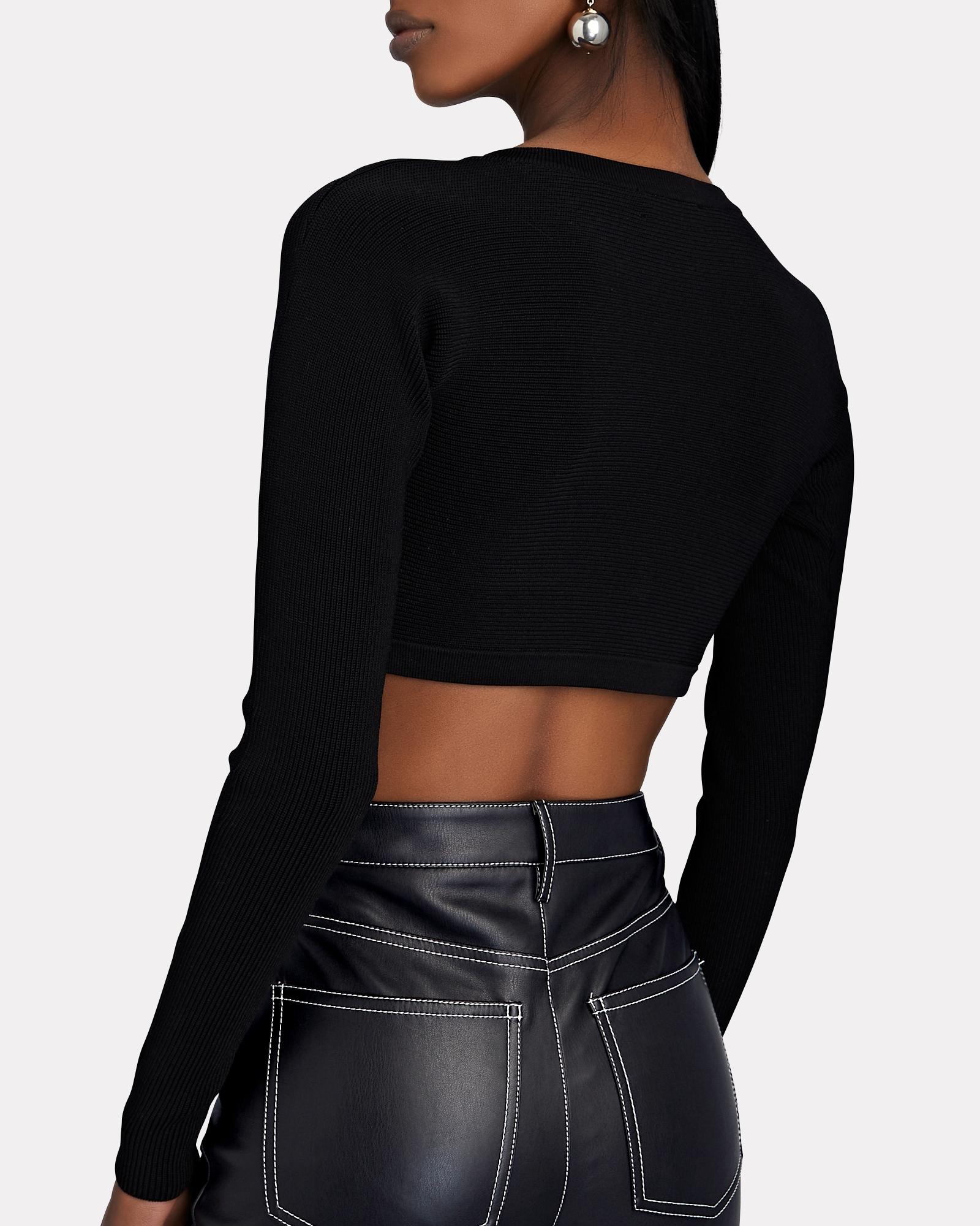 aya muse cropped knit cardigan