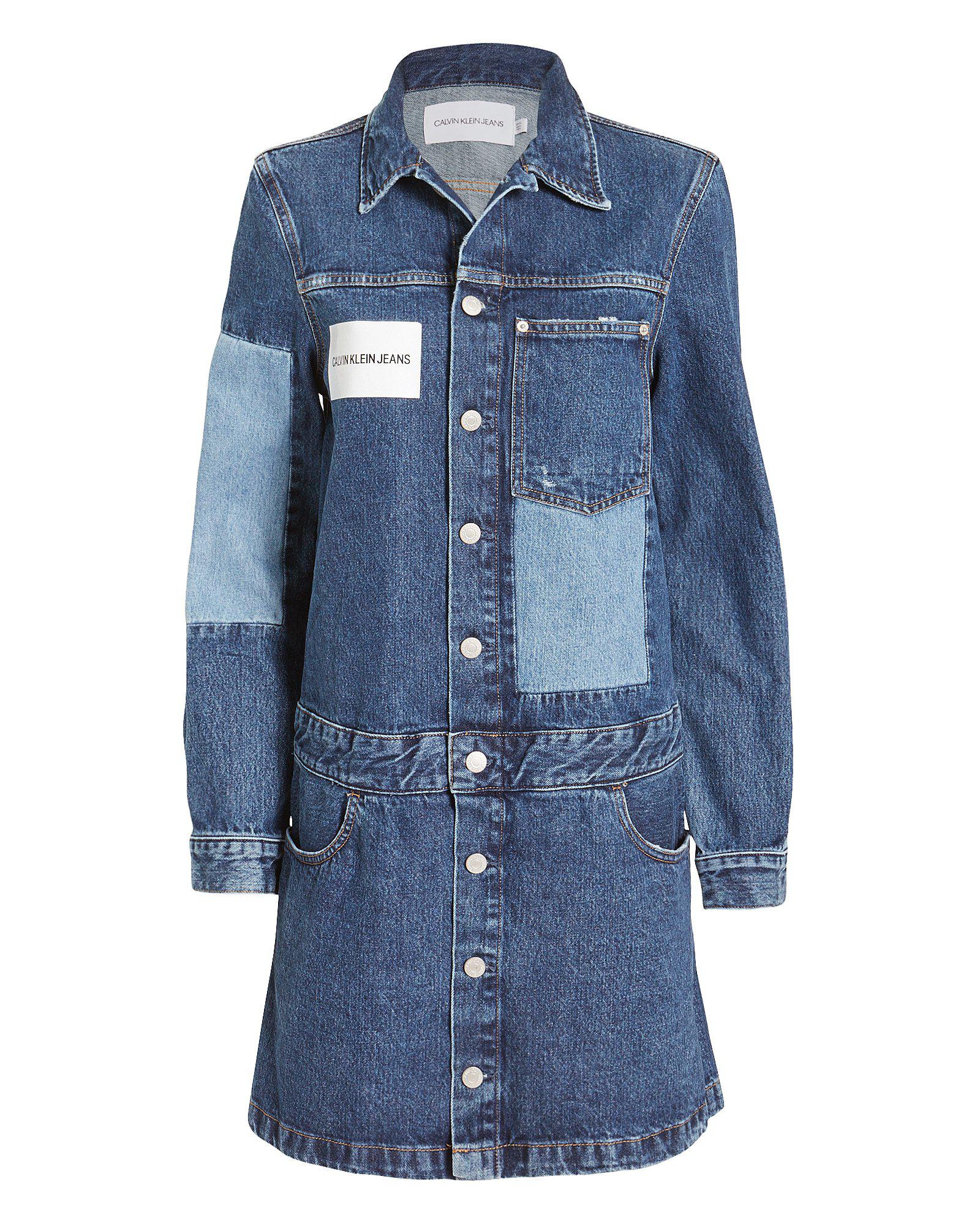 calvin klein blue jean dress