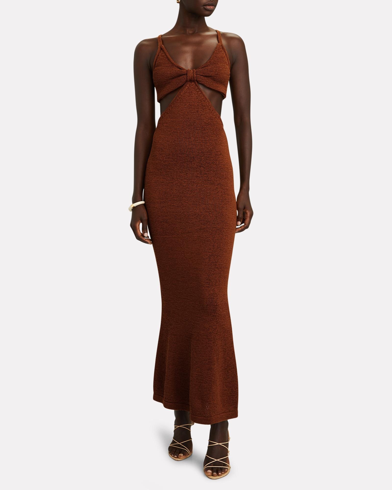 Brown cut out maxi dress Clearance