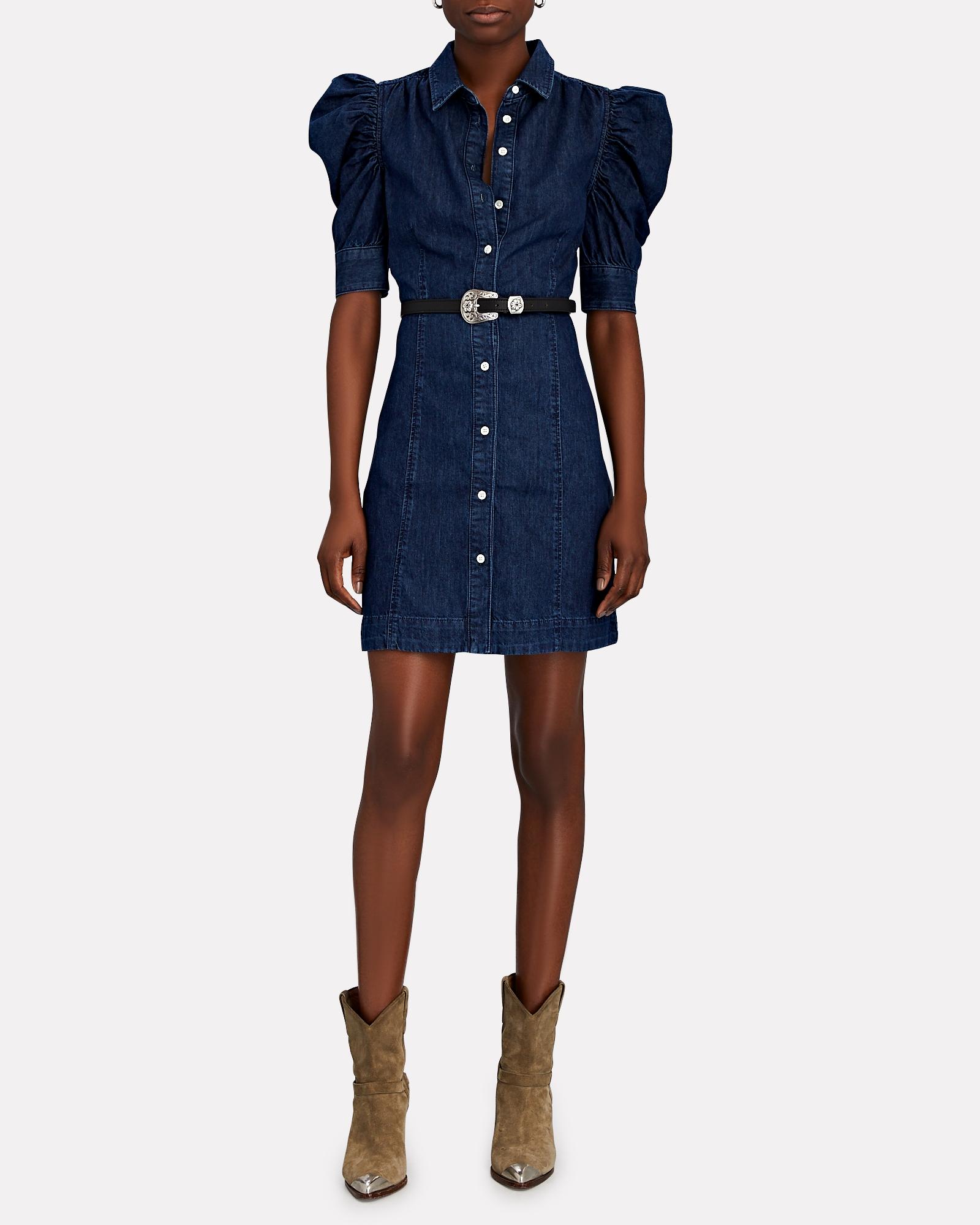 FRAME Gillian Denim Puff Sleeve Mini 