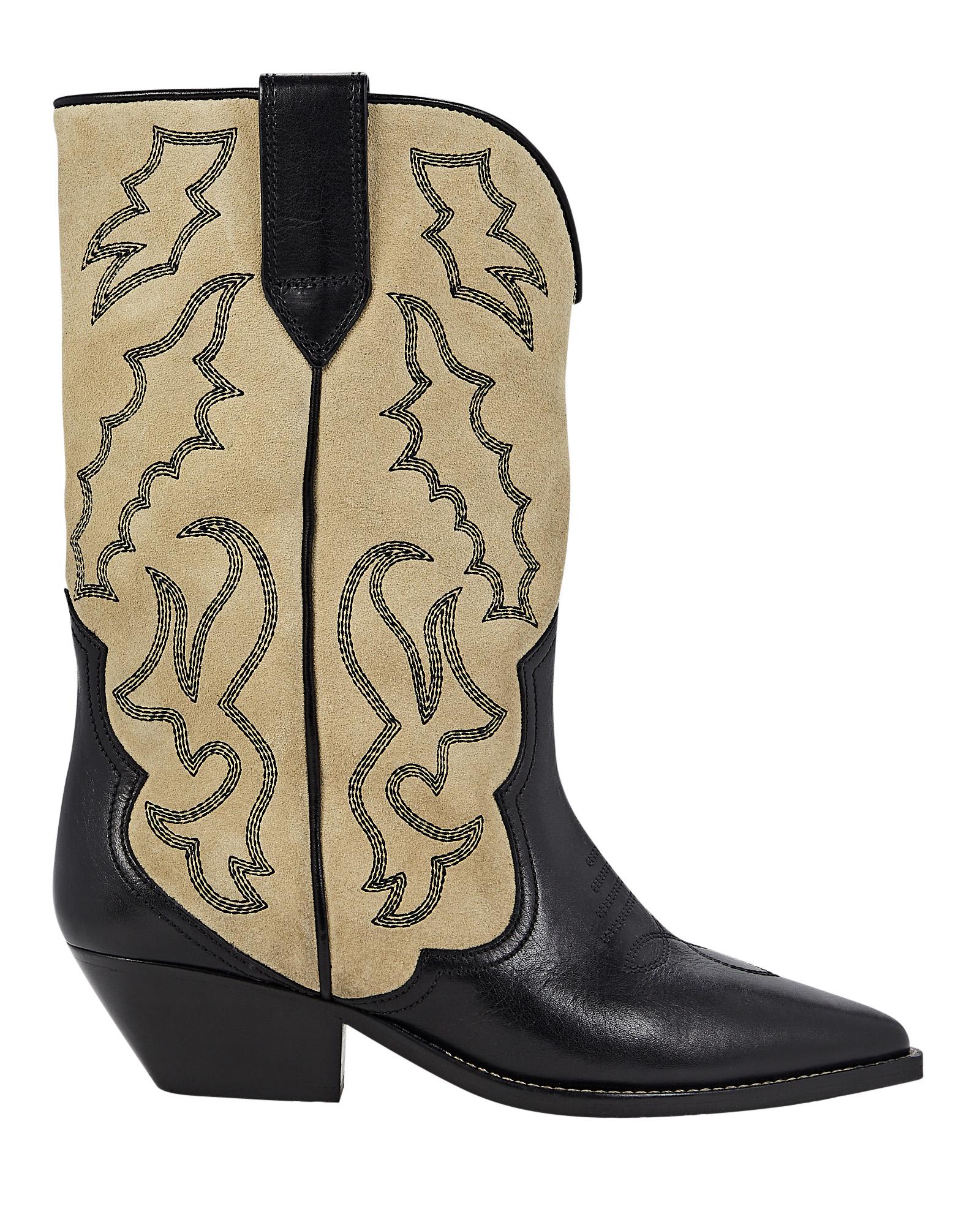 Isabel Marant Duerto Embroidered Western Boots in Black | Lyst