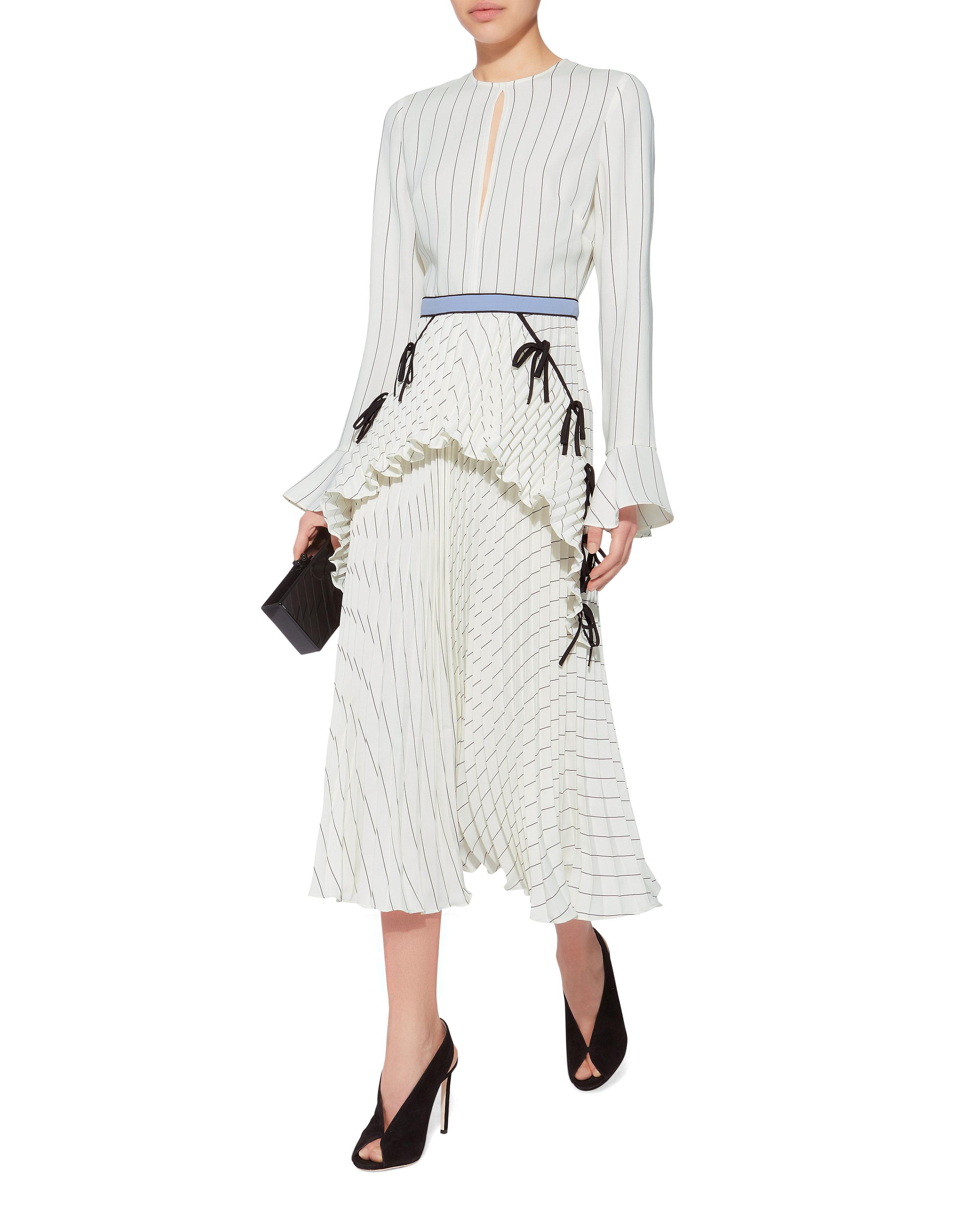monochrome stripe dress