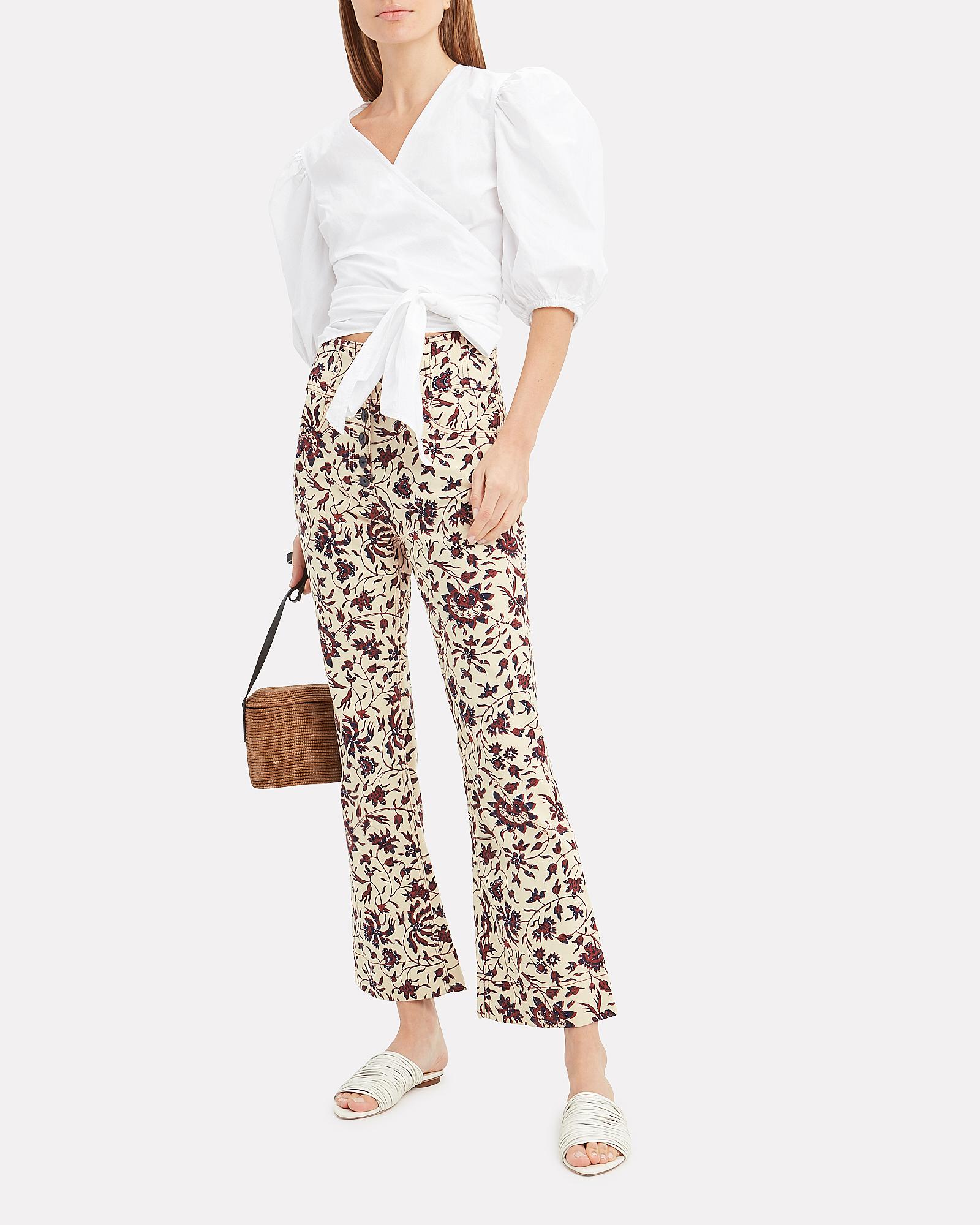 ganni poplin wrap top