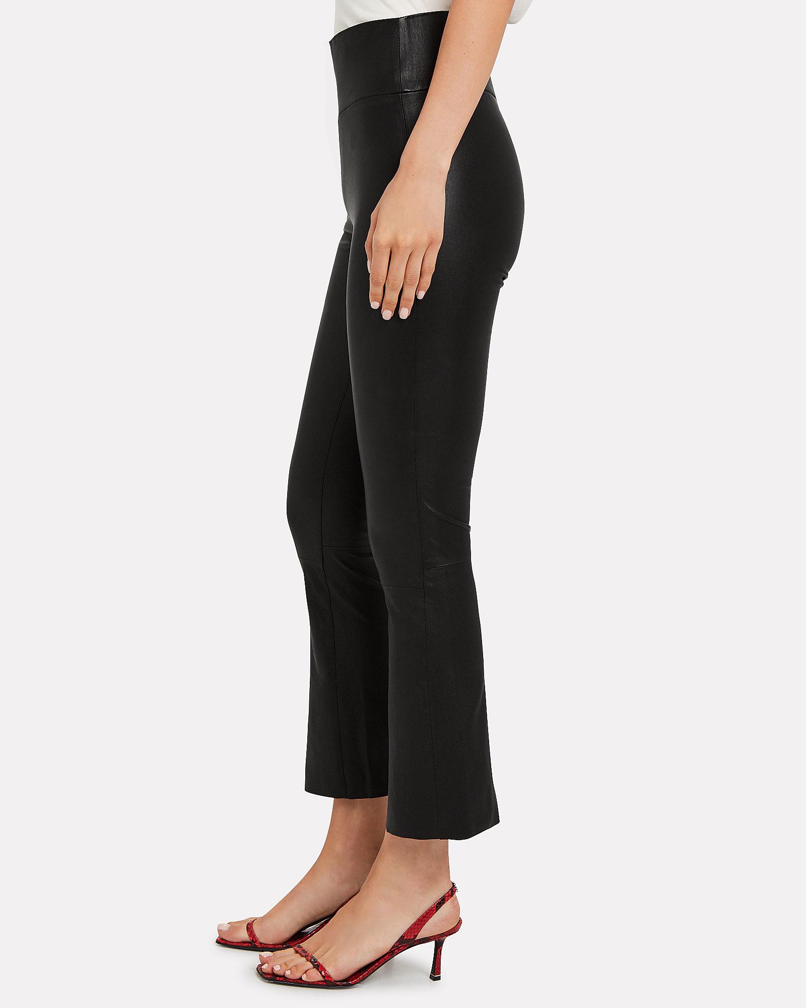 SPRWMN Cropped Flare Leather Leggings in Black Lyst