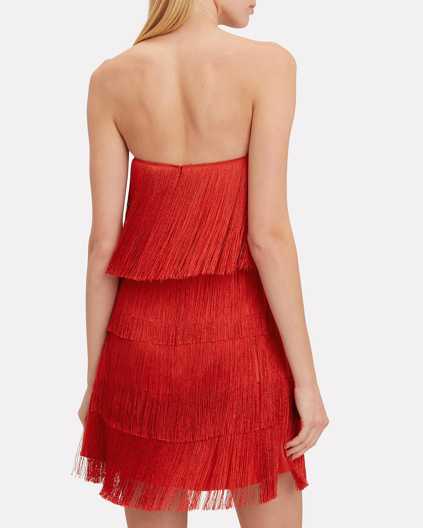 alexis red fringe dress