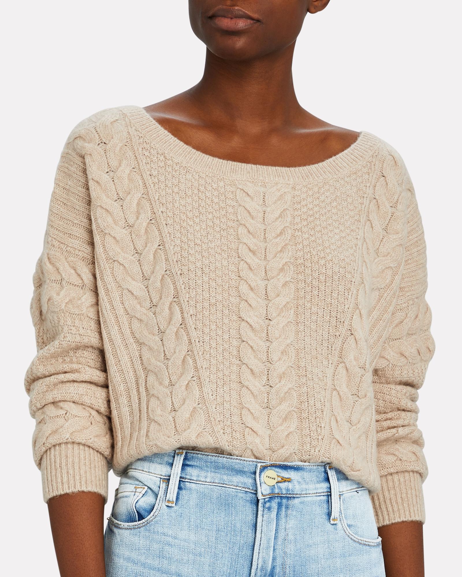 cable knit beige sweater
