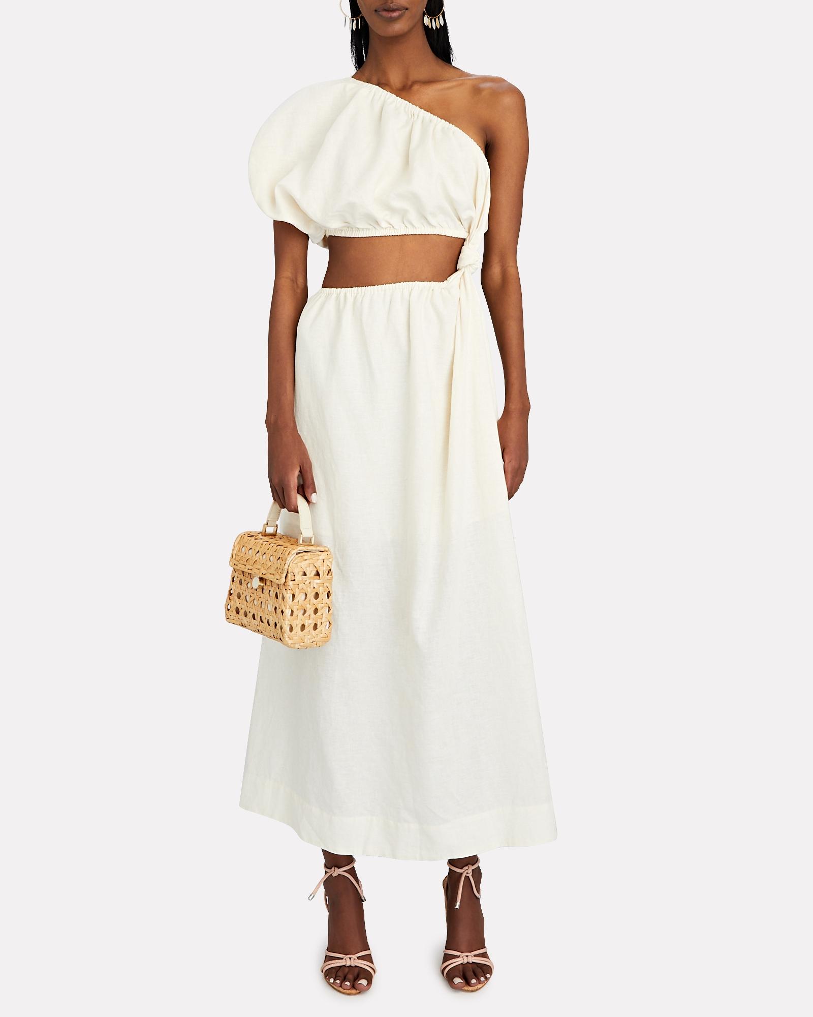 FARM Rio One-shoulder Cut-out Maxi Dress in White | Lyst