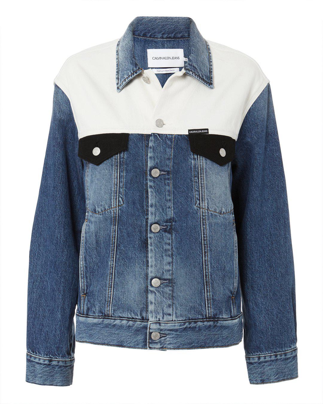 Calvin Klein Denim Classic Trucker Block Jacket in Denim (Blue) - Lyst