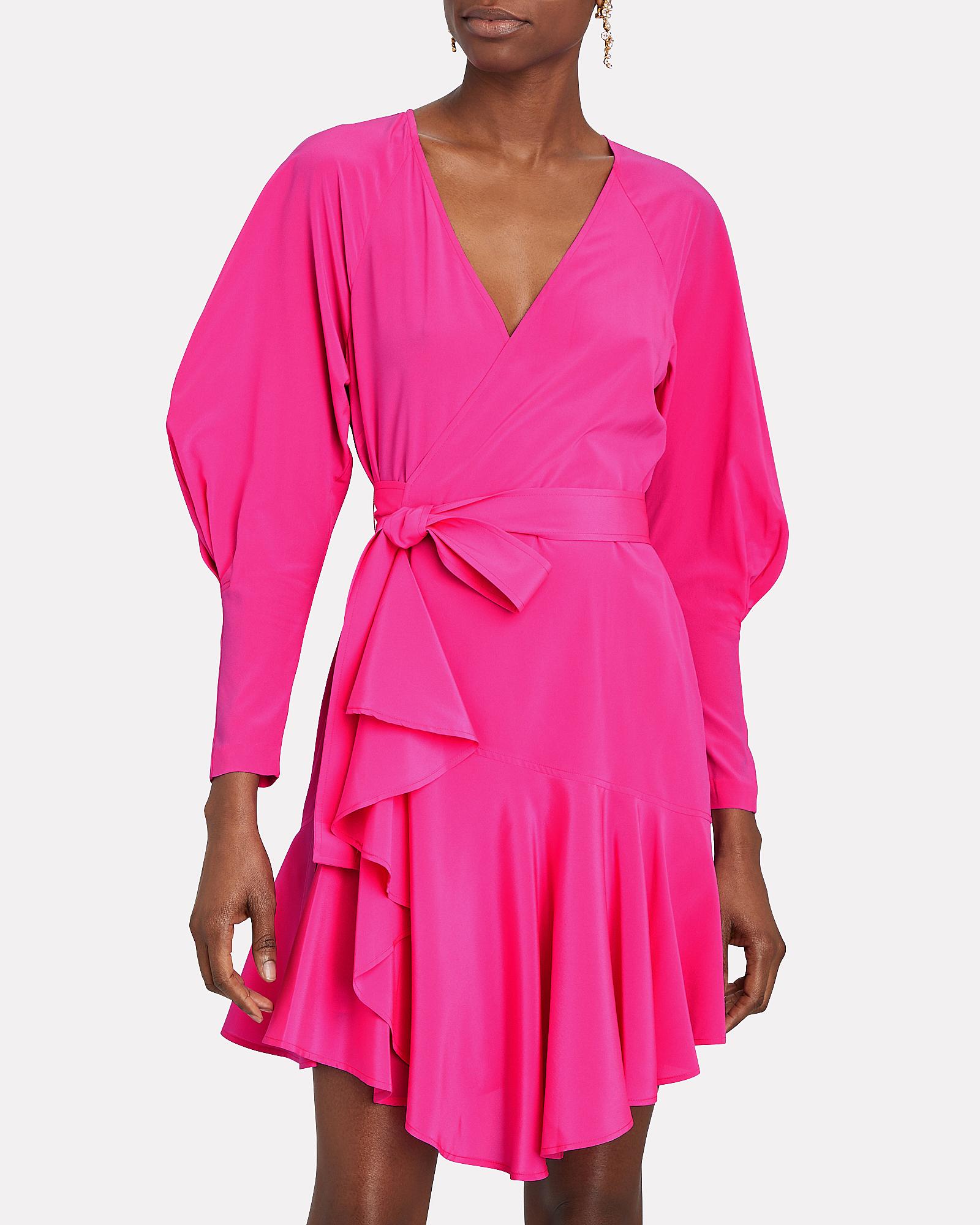 A.L.C. Enzo Silk Wrap Dress in Pink | Lyst