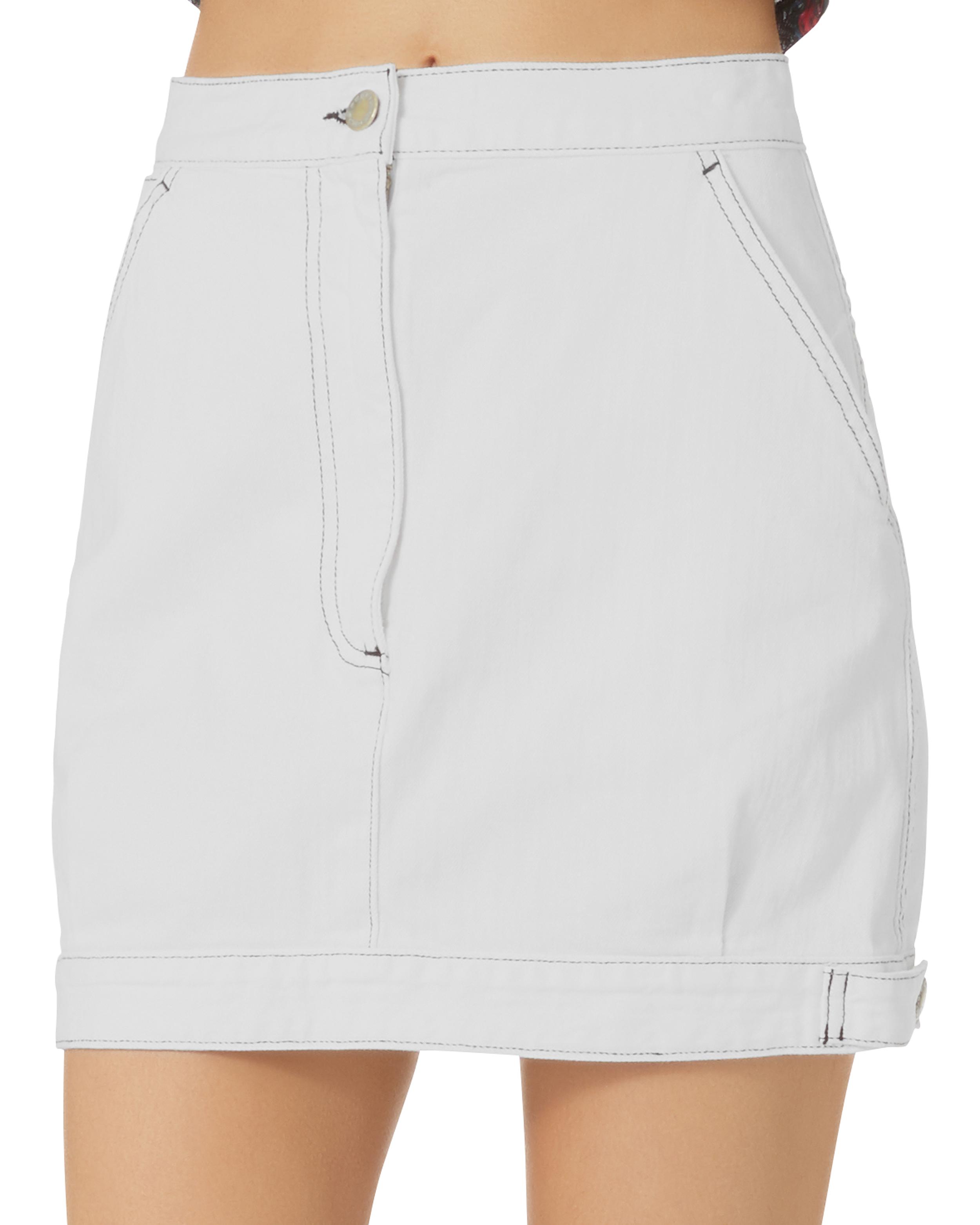 paige white denim skirt