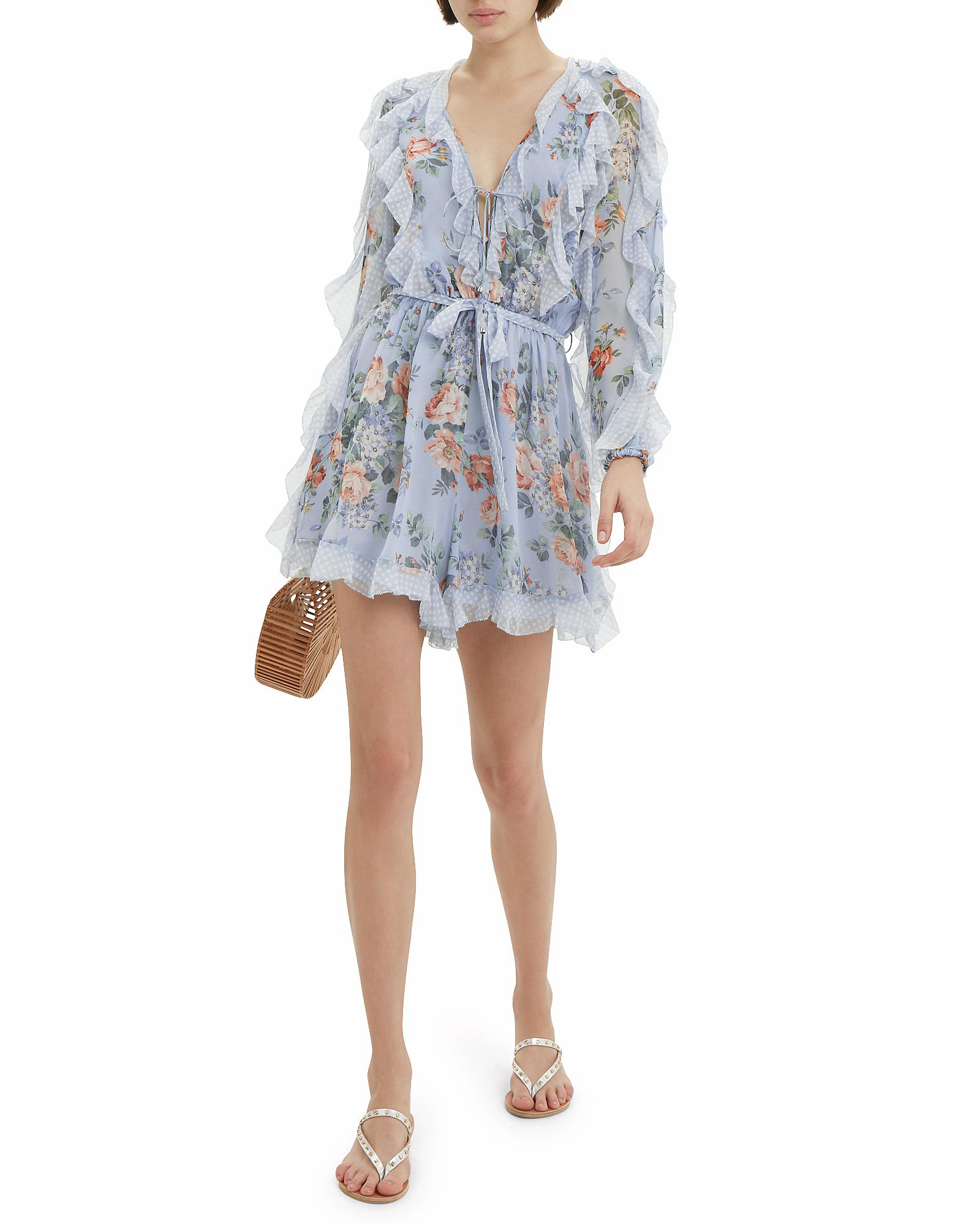 Zimmermann blue floral playsuit Clearance