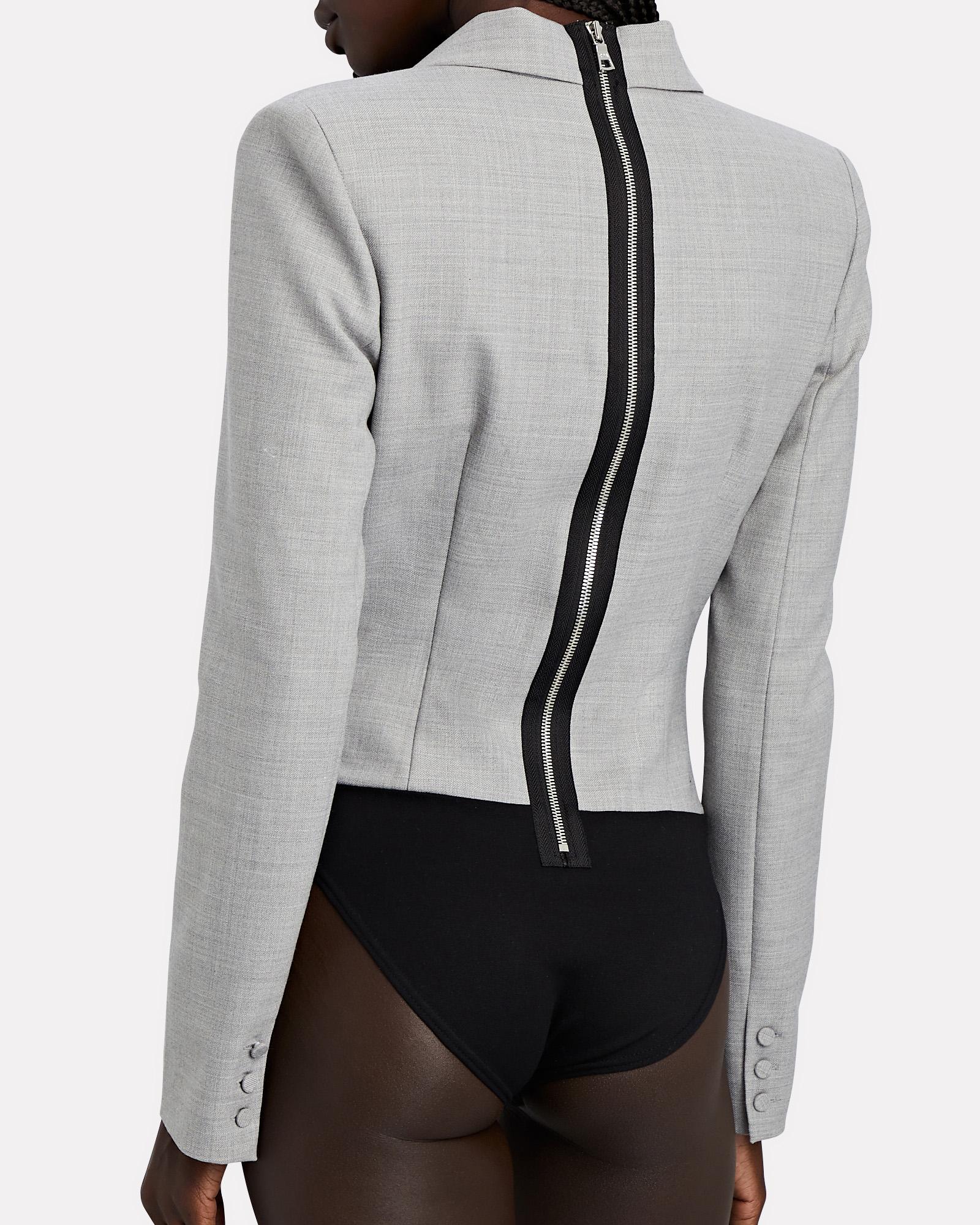 RTA Maryse Wool-blend Blazer Bodysuit in Grey (Gray) - Lyst