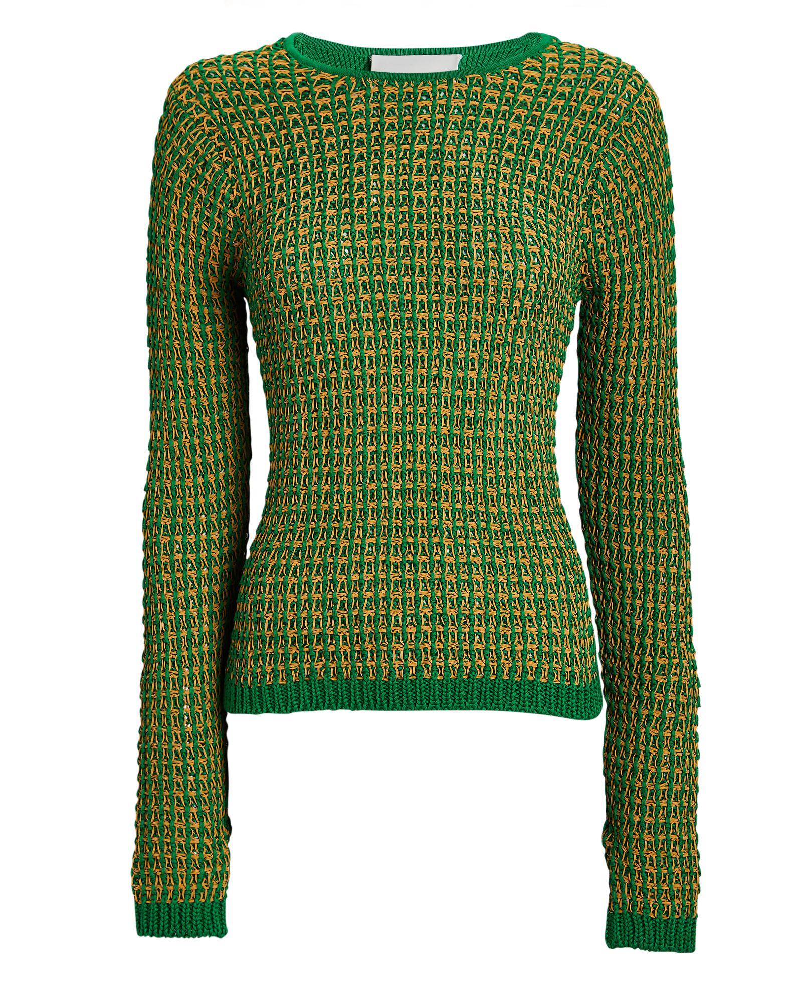 3.1 Phillip Lim Open-knit Cotton Sweater in Green | Lyst