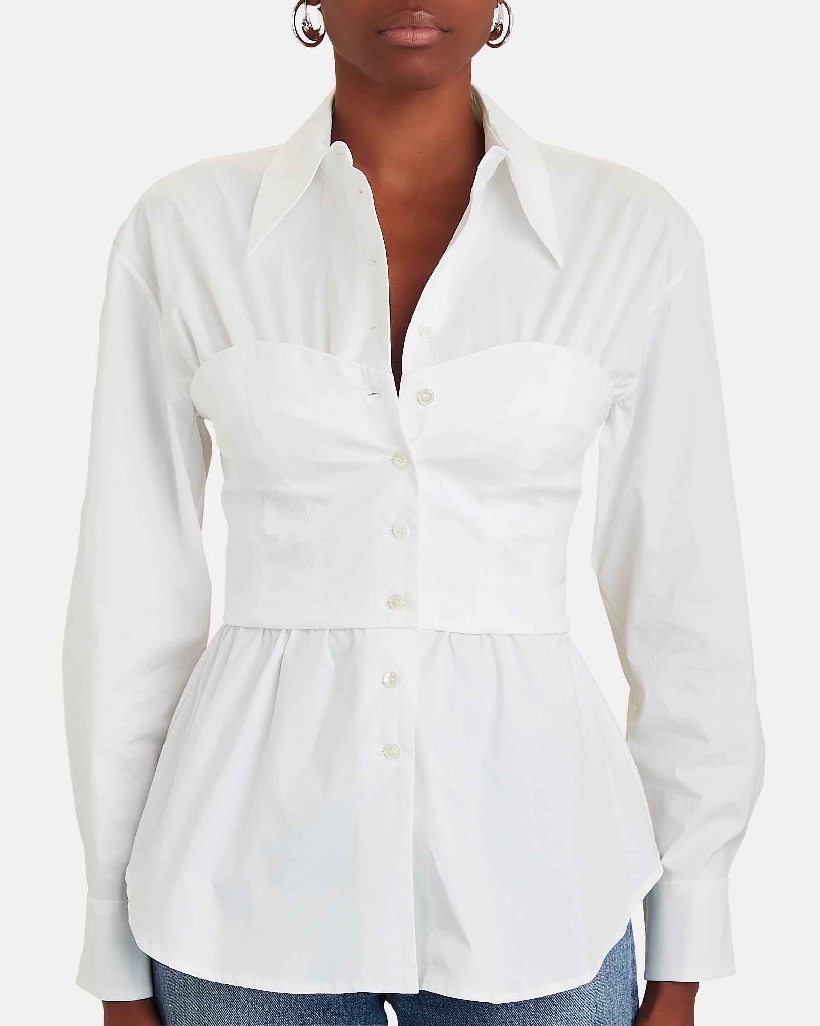 Gunst Interpretatief Schilderen A.W.A.K.E. MODE Corset Poplin Button-down Shirt in White | Lyst