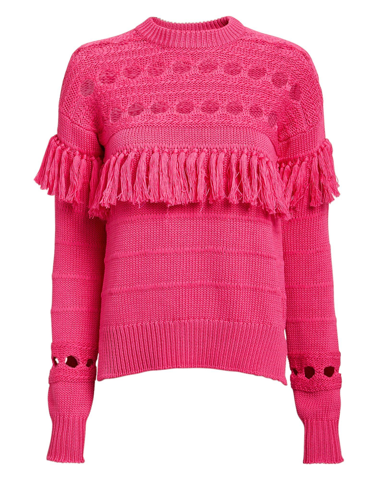 Jonathan Simkhai Cotton Chunky Tassel Sweater in Pink - Lyst