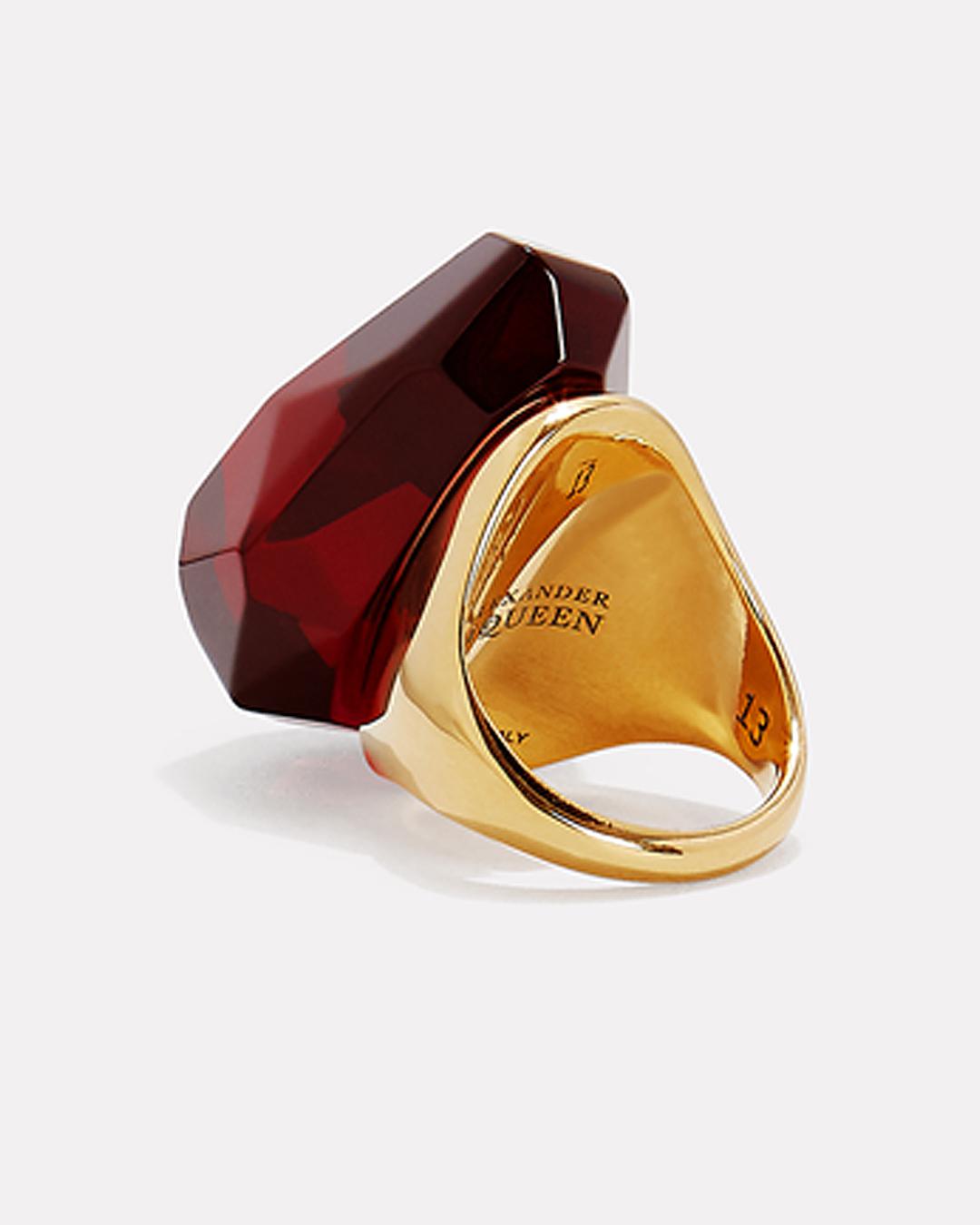 Alexander McQueen Faceted Stone Ring in Red - Lyst