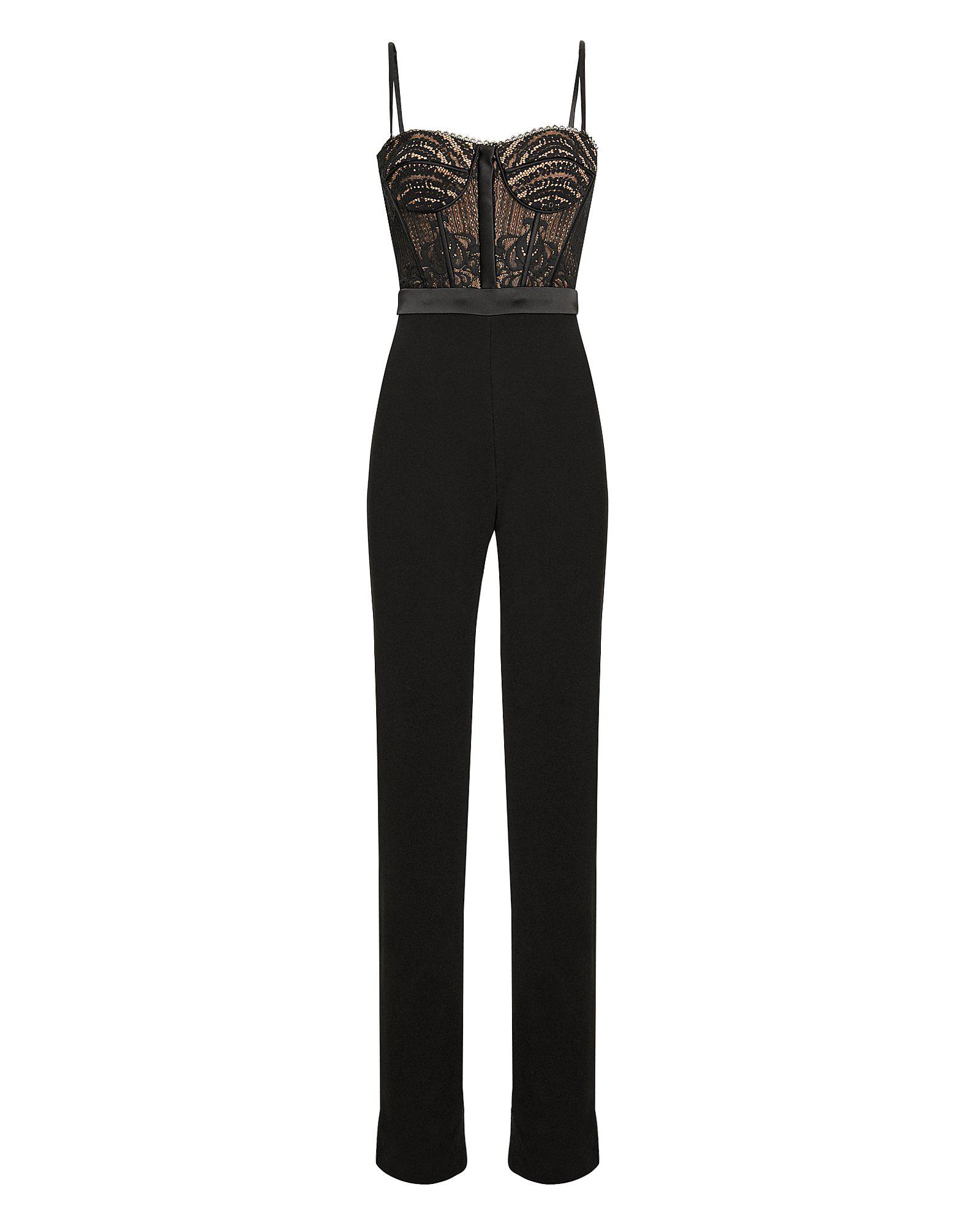 Jonathan Simkhai Bustier Lace Jumpsuit in Black | Lyst